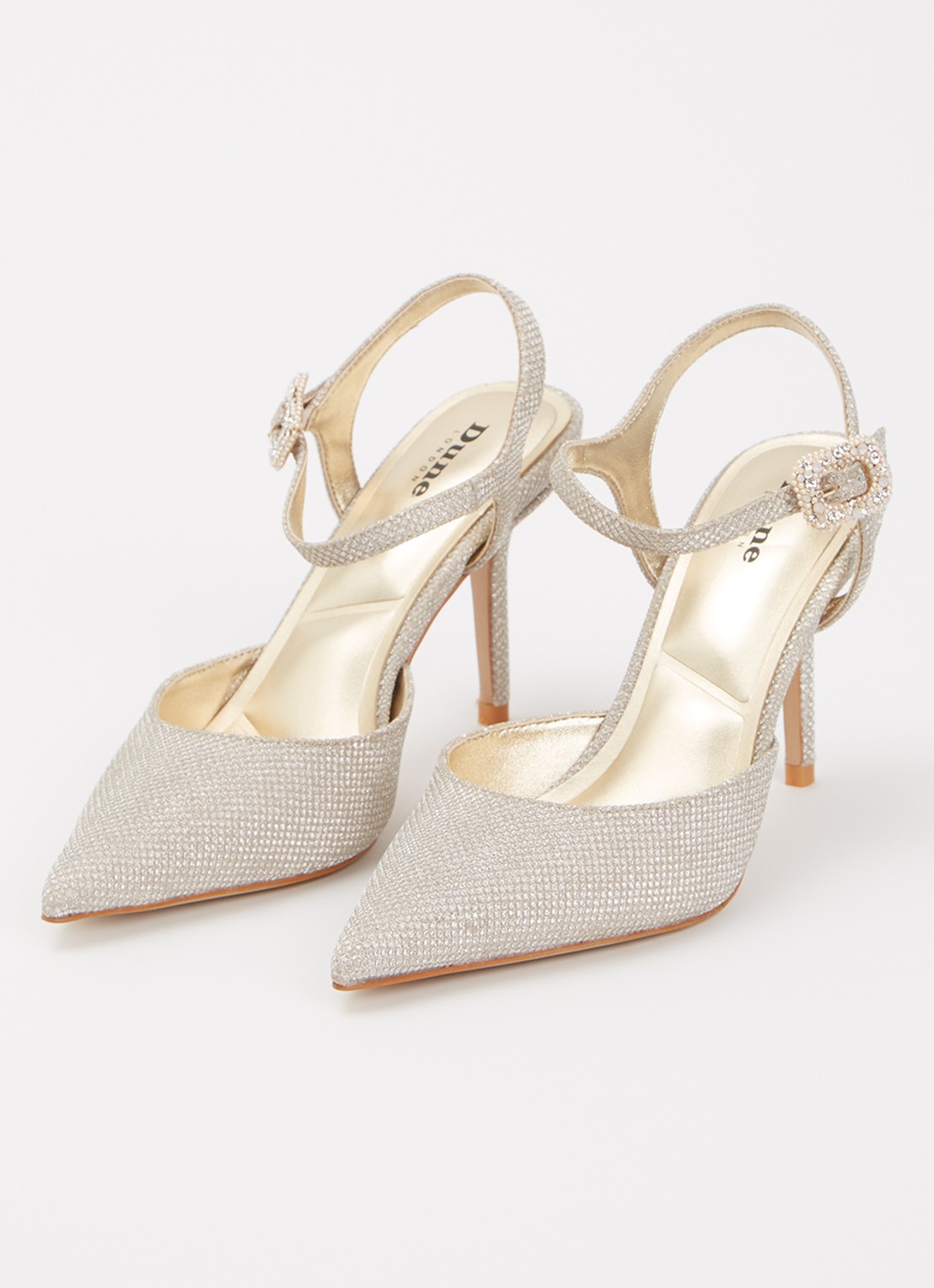 Dune London Channel sandalette met strass - detail 3 goud