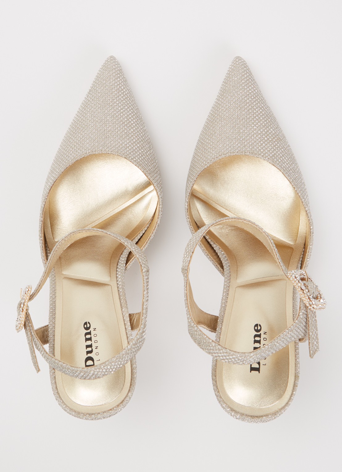 Dune London Channel sandalette met strass - detail 4 goud