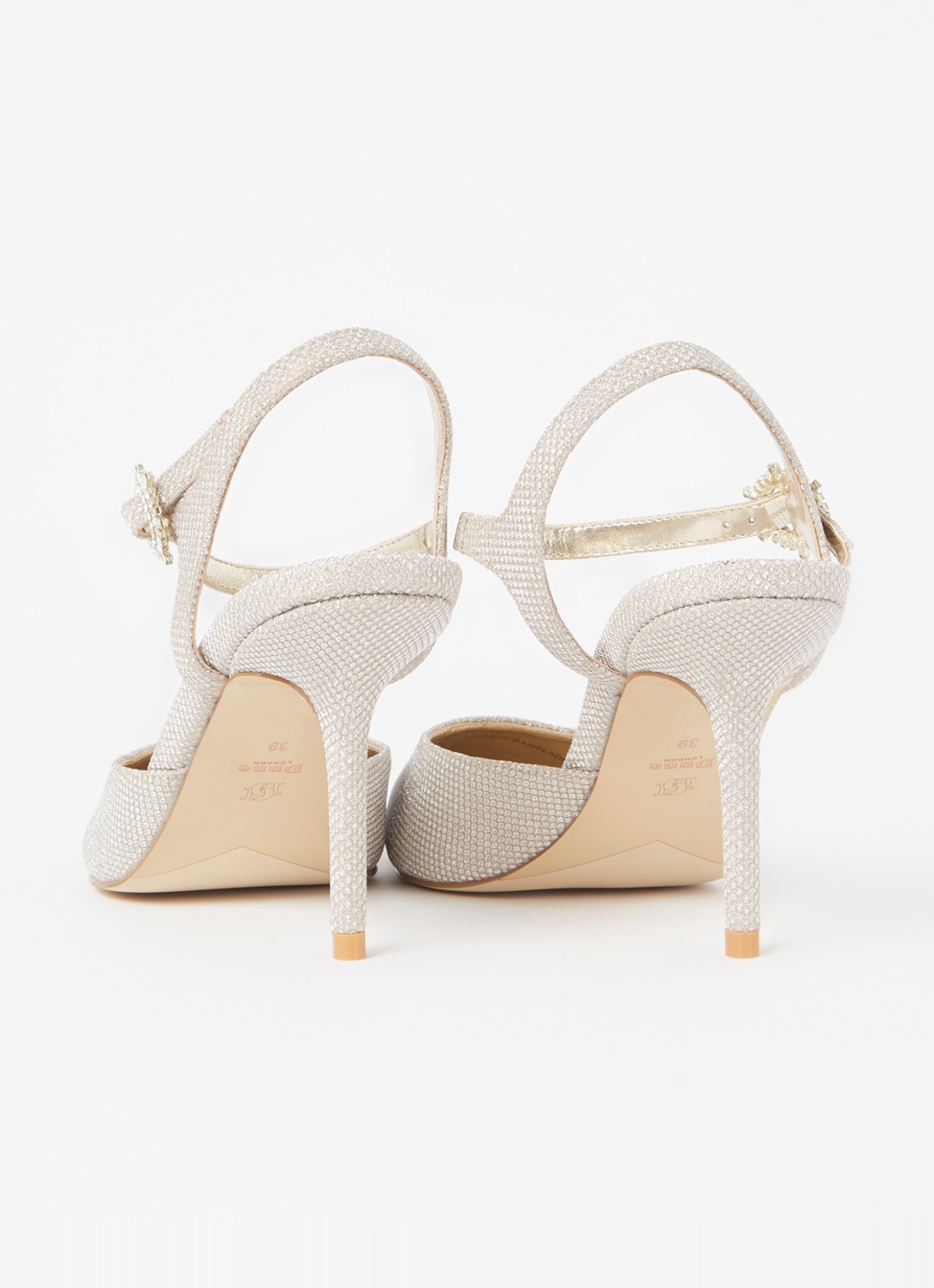 Dune London Channel sandalette met strass - detail 3 zilver