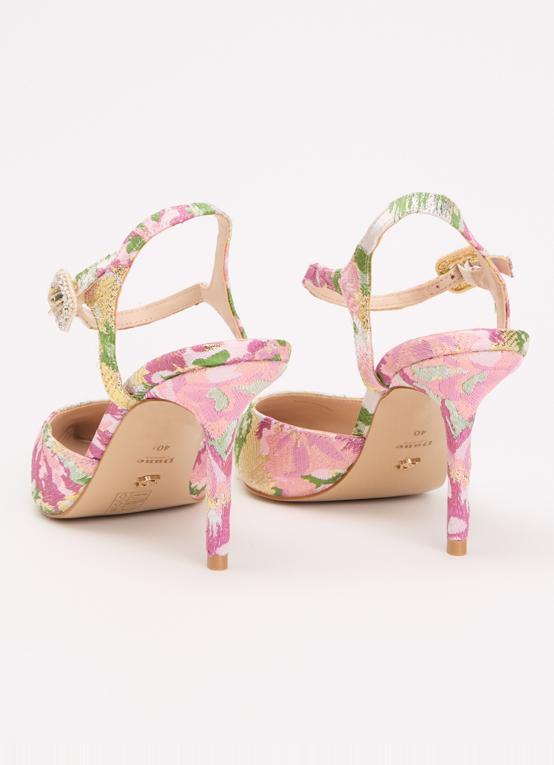 Dune London Channel sandalette met strass - achterkant 2 roze