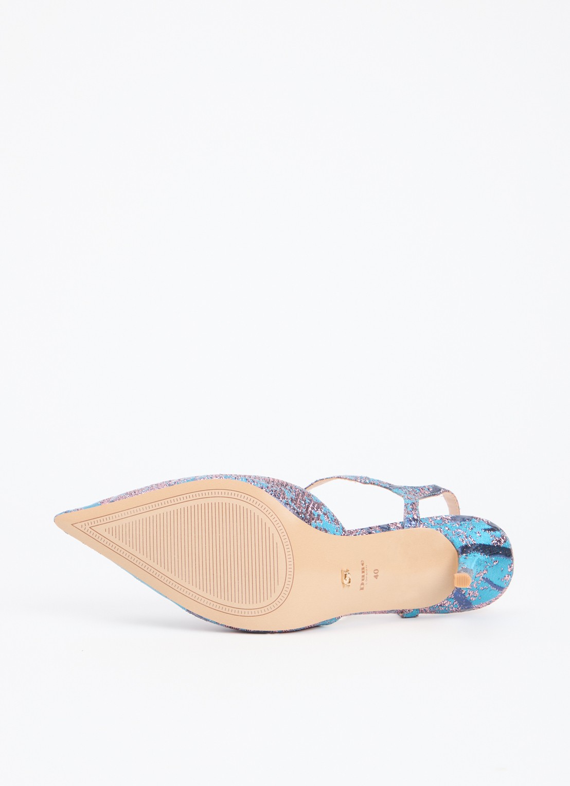 Dune London Channel sandalette met strass - detail 4 aquablauw