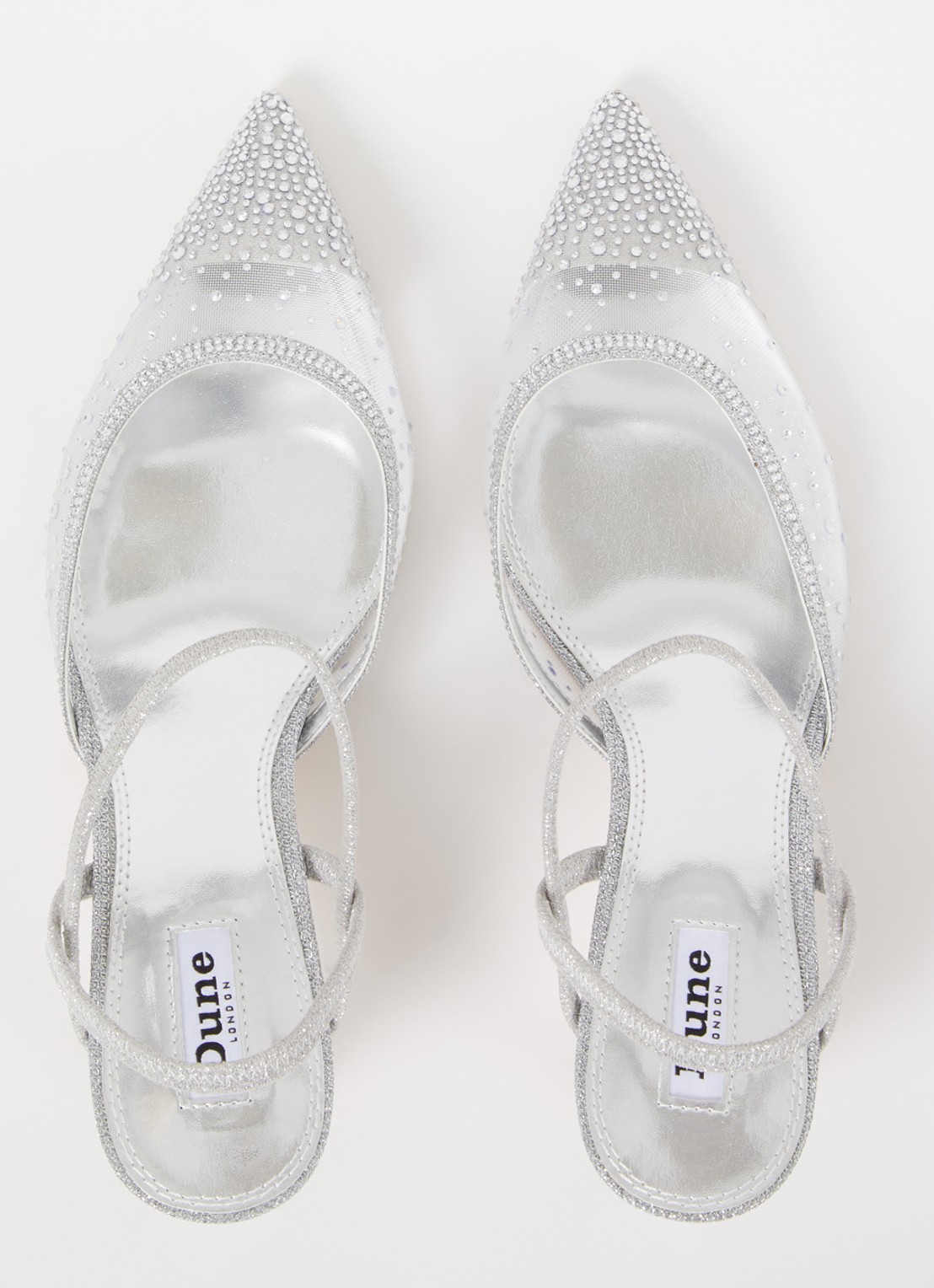 Dune London Charismatic slingback met strass - detail 4 zilver