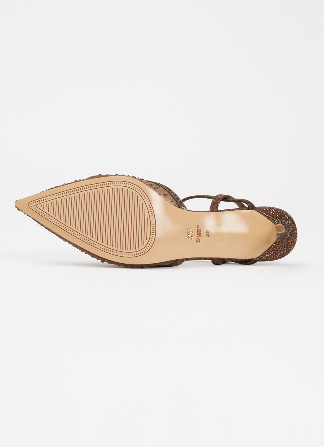 Dune London Charismatic slingback met strass - detail 3 donkerbruin