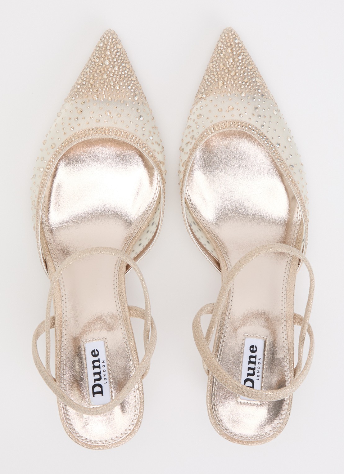 Dune London Charismatic slingback met strass - detail 4 goud