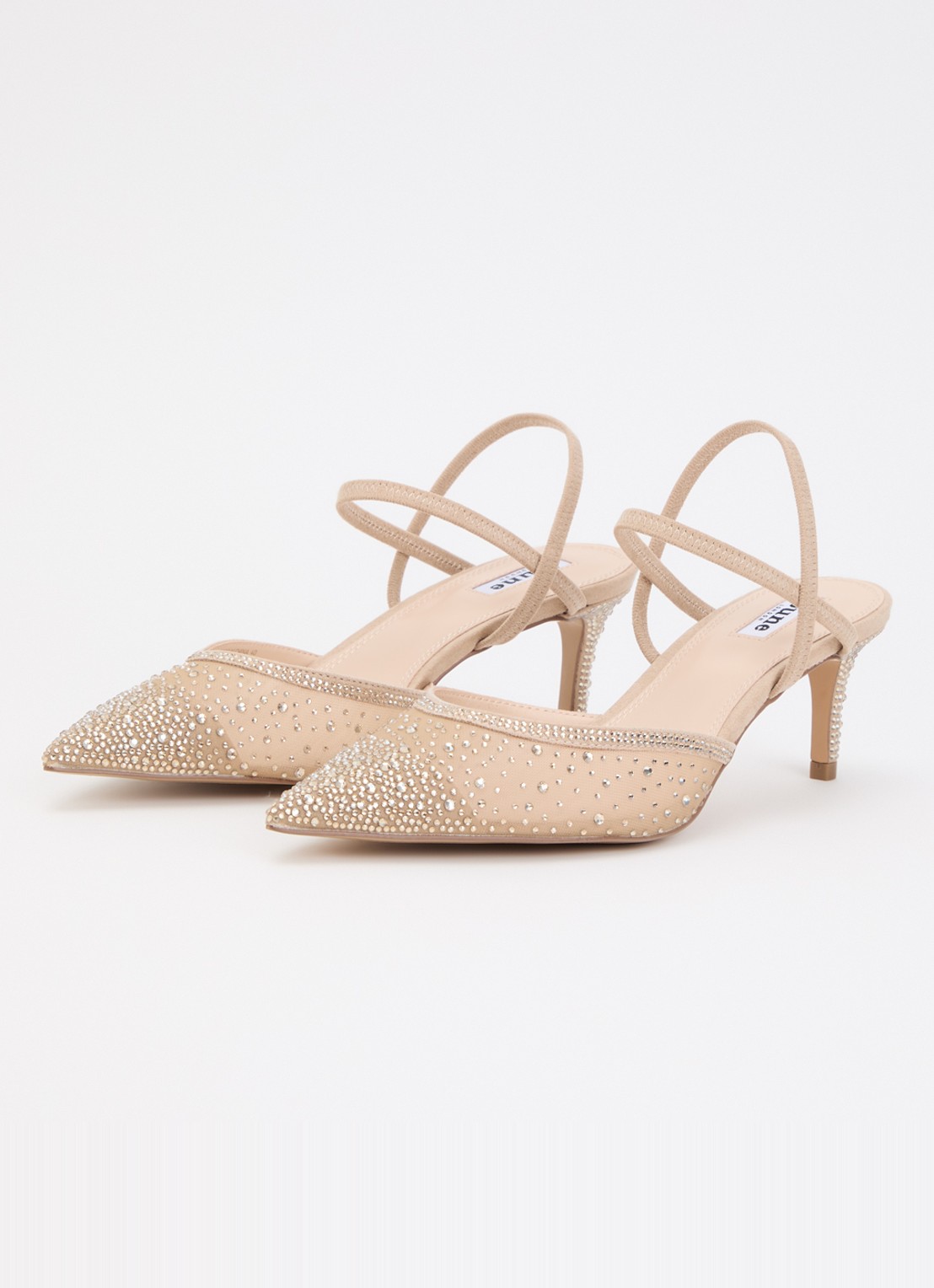 Dune London Charismatic slingback met strass - detail 2 donkerbeige