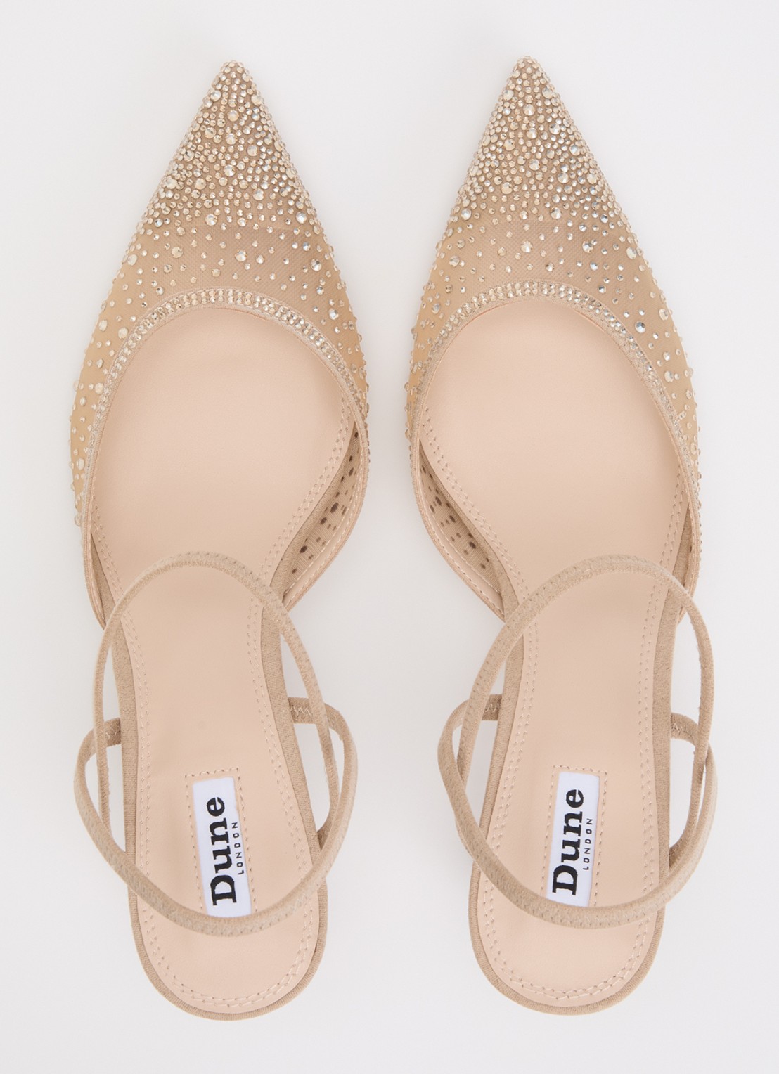 Dune London Charismatic slingback met strass - detail 3 donkerbeige