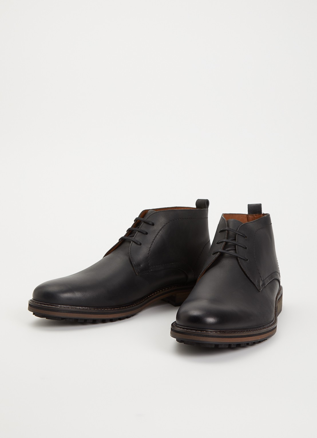 Dune London Charleys veterschoen van leer - detail 3 zwart