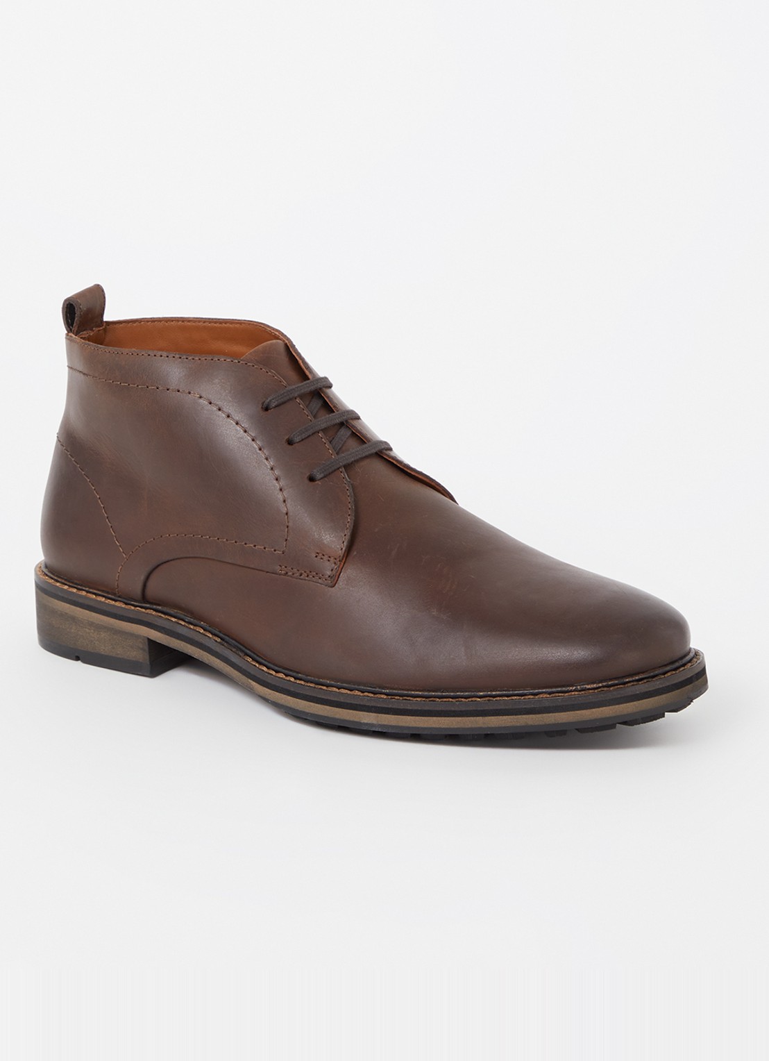 Dune London Charleys veterschoen - voorkant donkerbruin