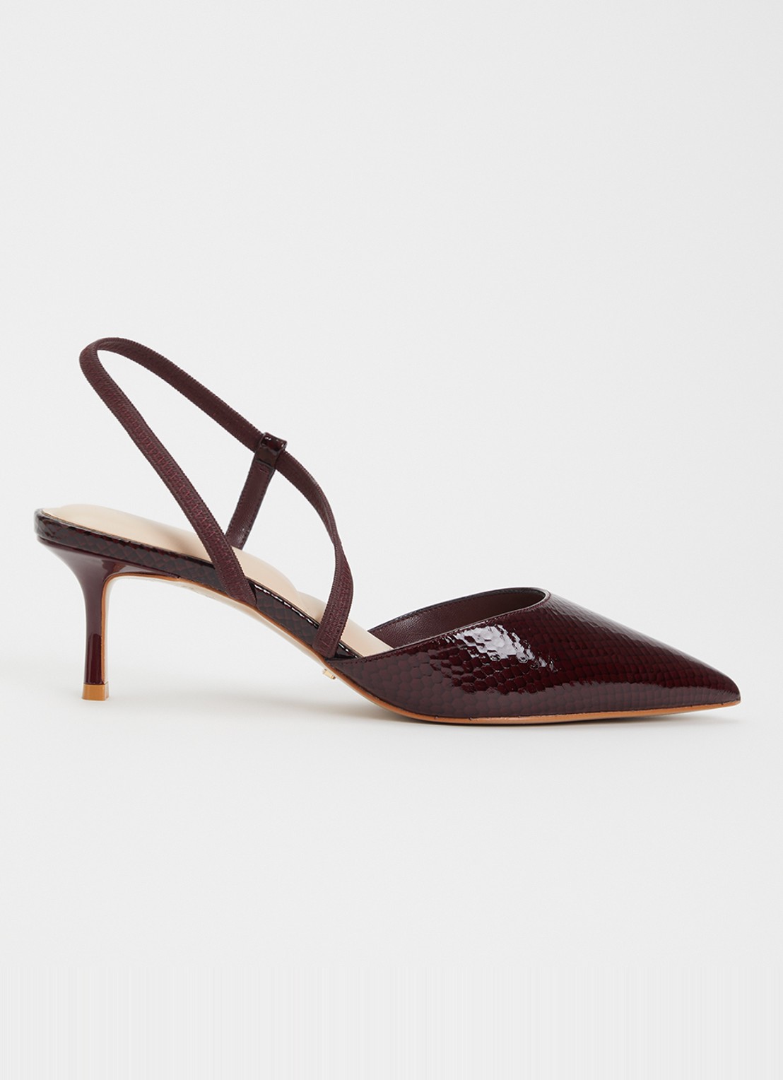 Dune London Charming slingback - voorkant 5 bordeauxrood
