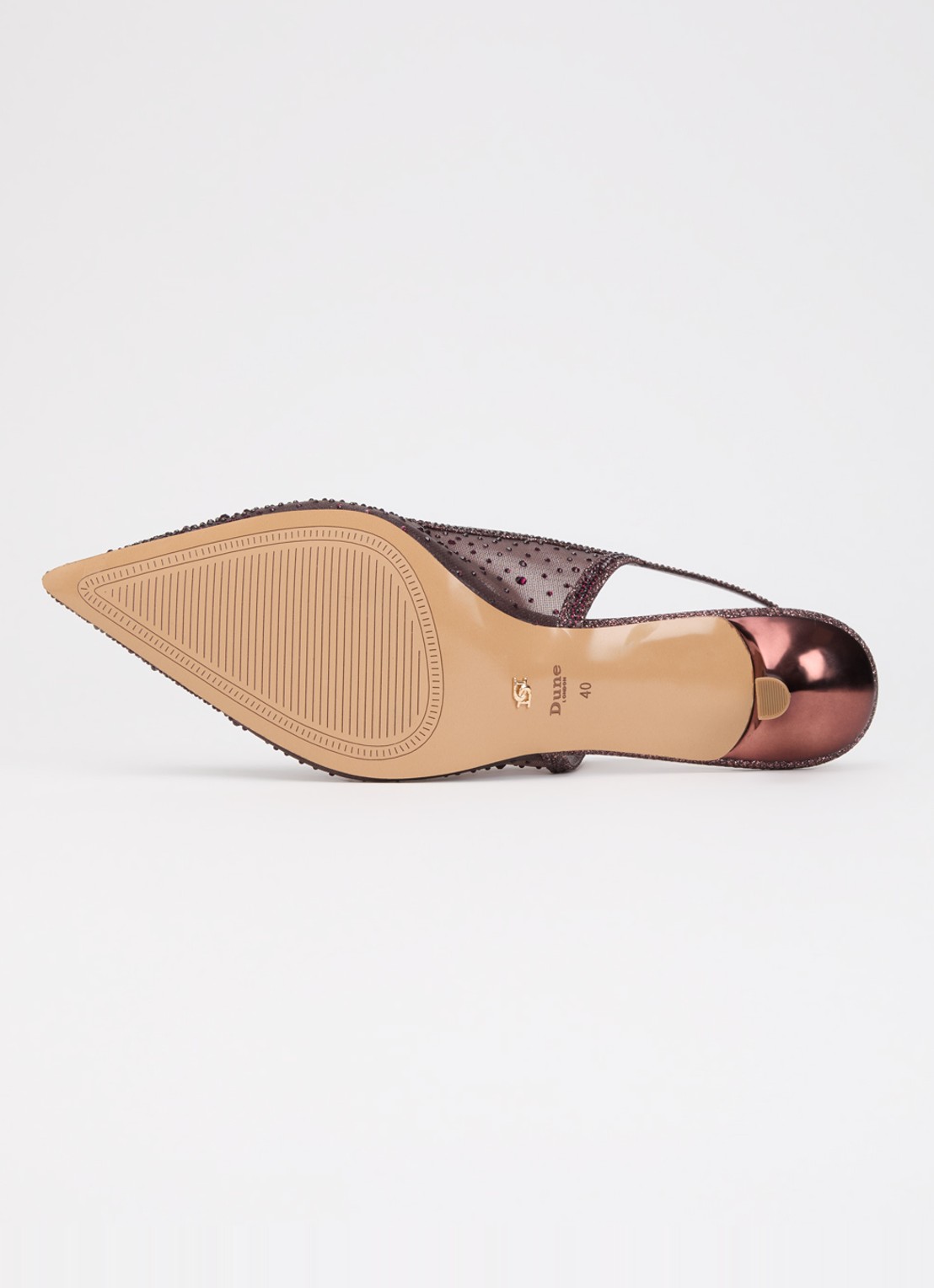 Dune London Cirelle slingback van mesh met strass - detail 4 aubergine