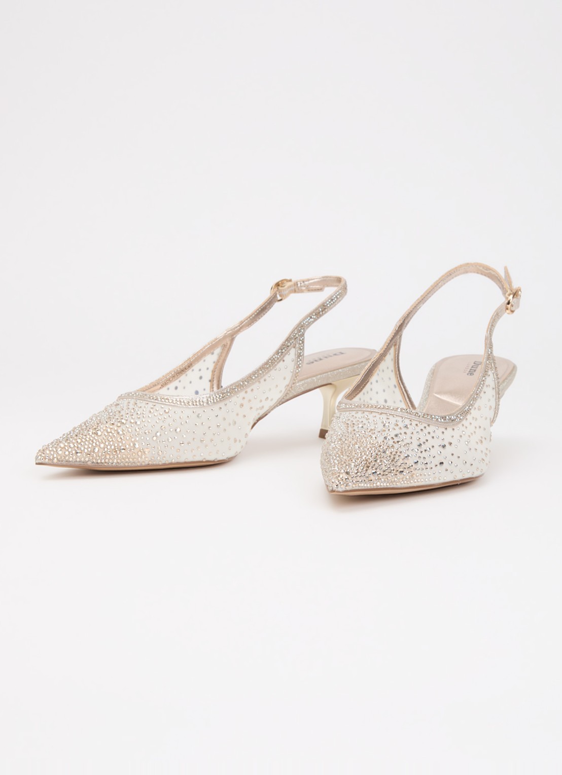 Dune London Cirelle slingback van mesh met strass - detail 2 goud