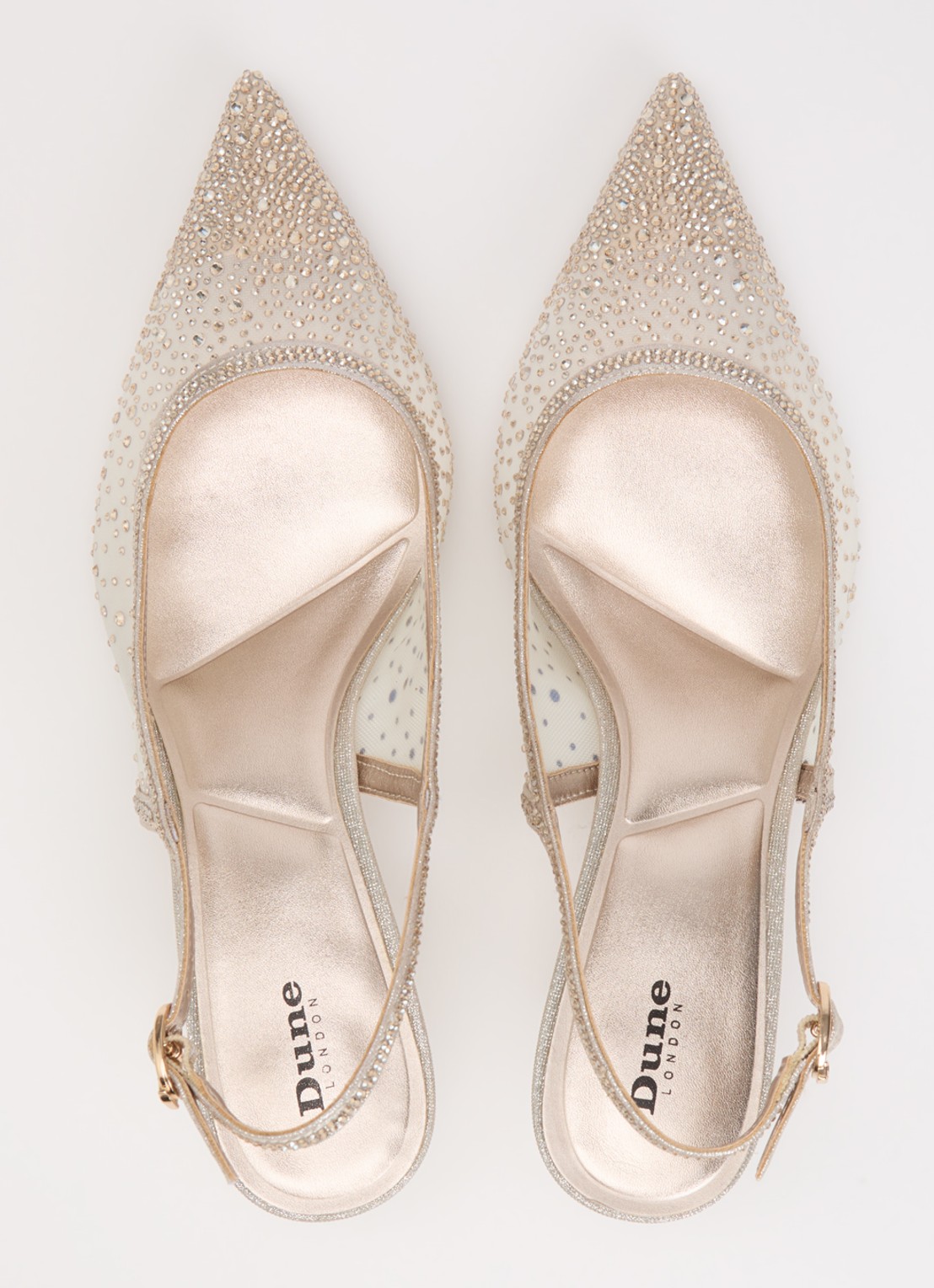 Dune London Cirelle slingback van mesh met strass - detail 3 goud