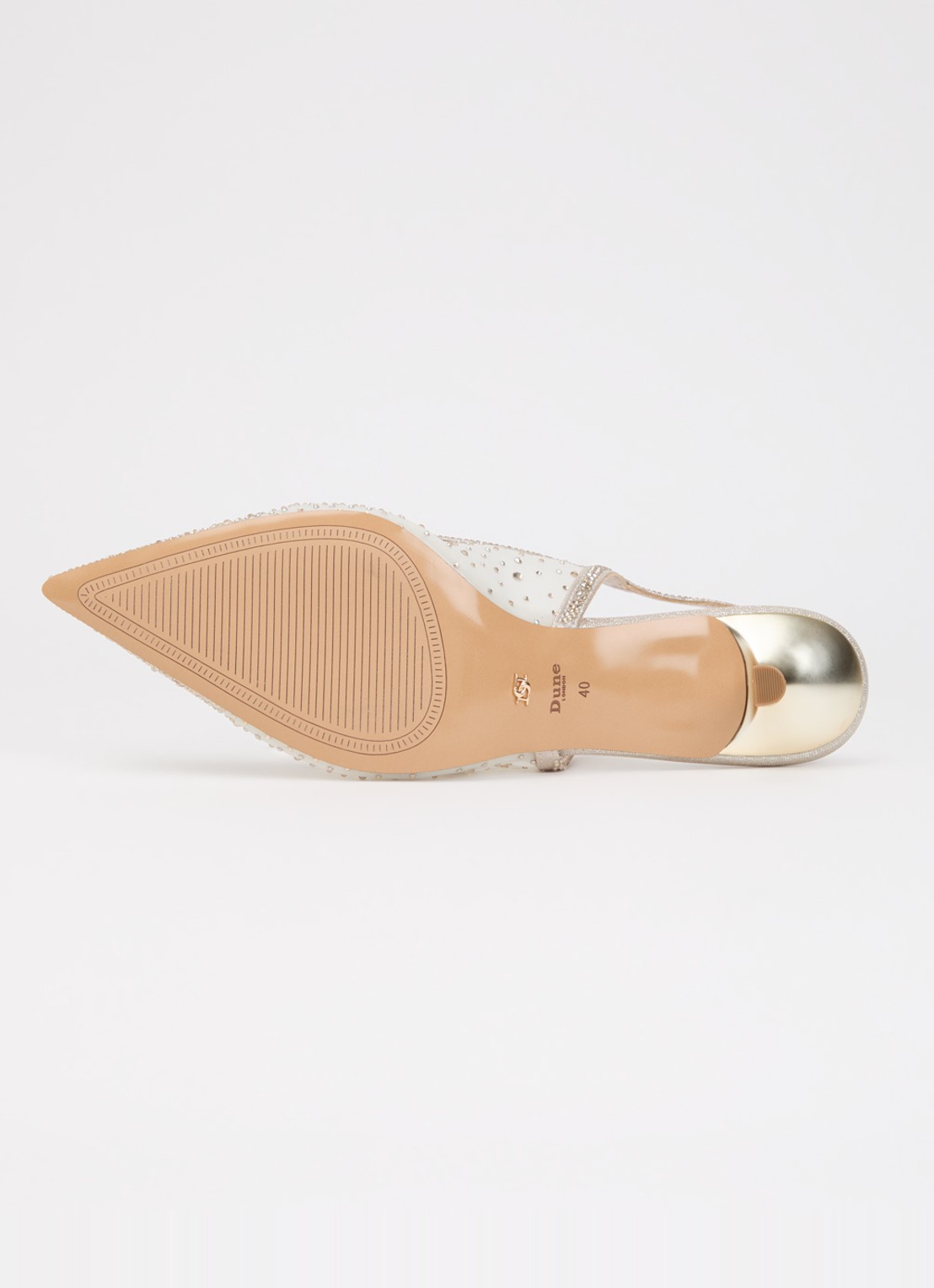 Dune London Cirelle slingback van mesh met strass - detail 4 goud