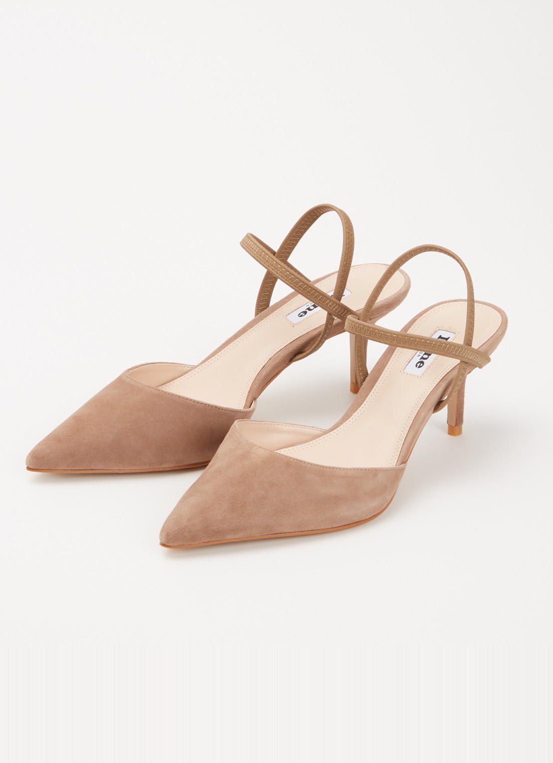 Dune London Classical slingback van leer - detail 5 donkerbeige