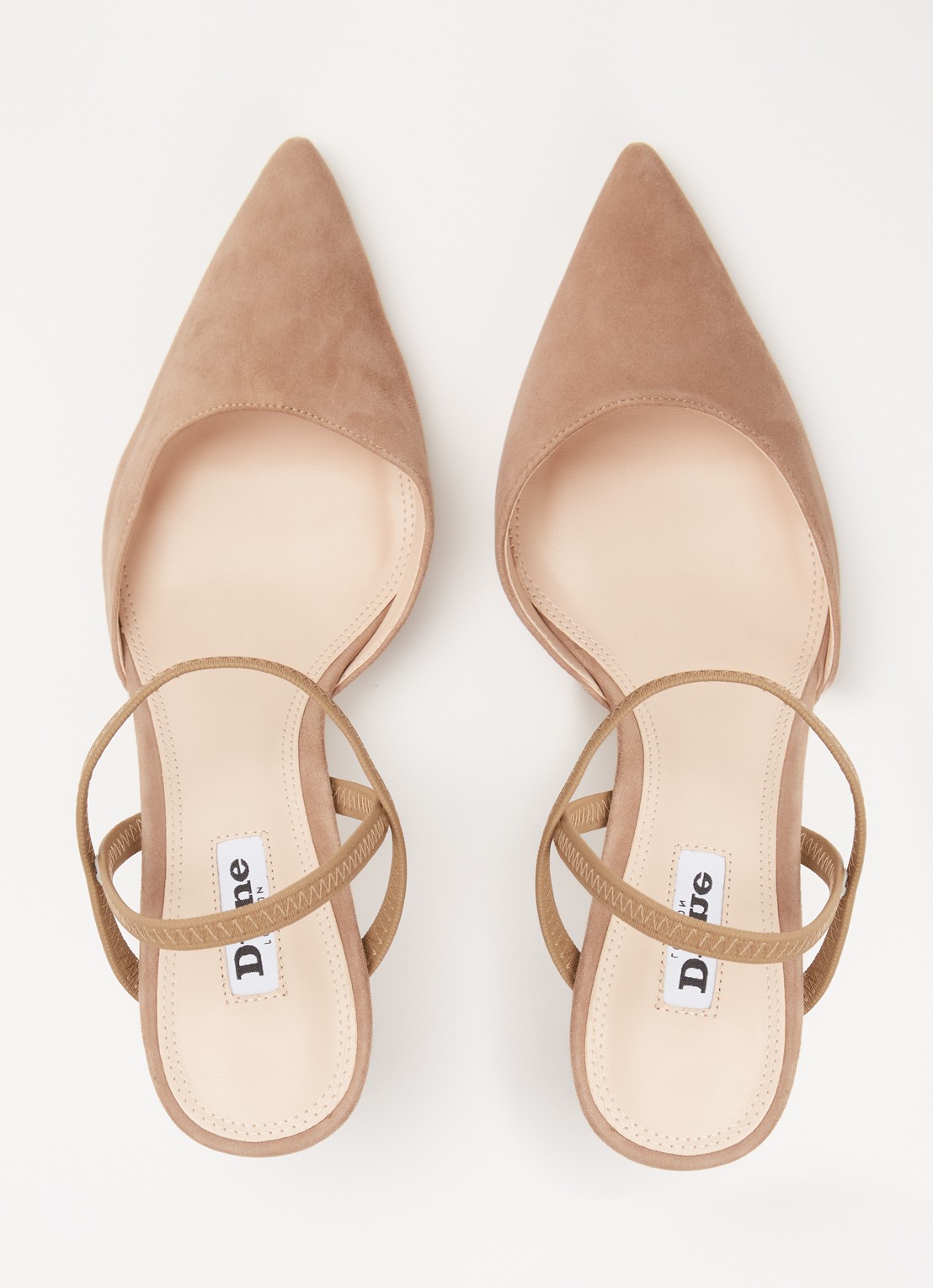 Dune London Classical slingback van leer - detail 6 donkerbeige