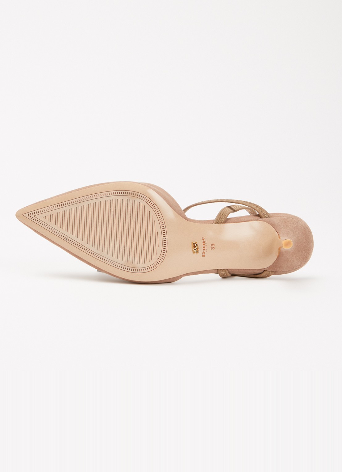 Dune London Classical slingback van leer - detail 7 donkerbeige