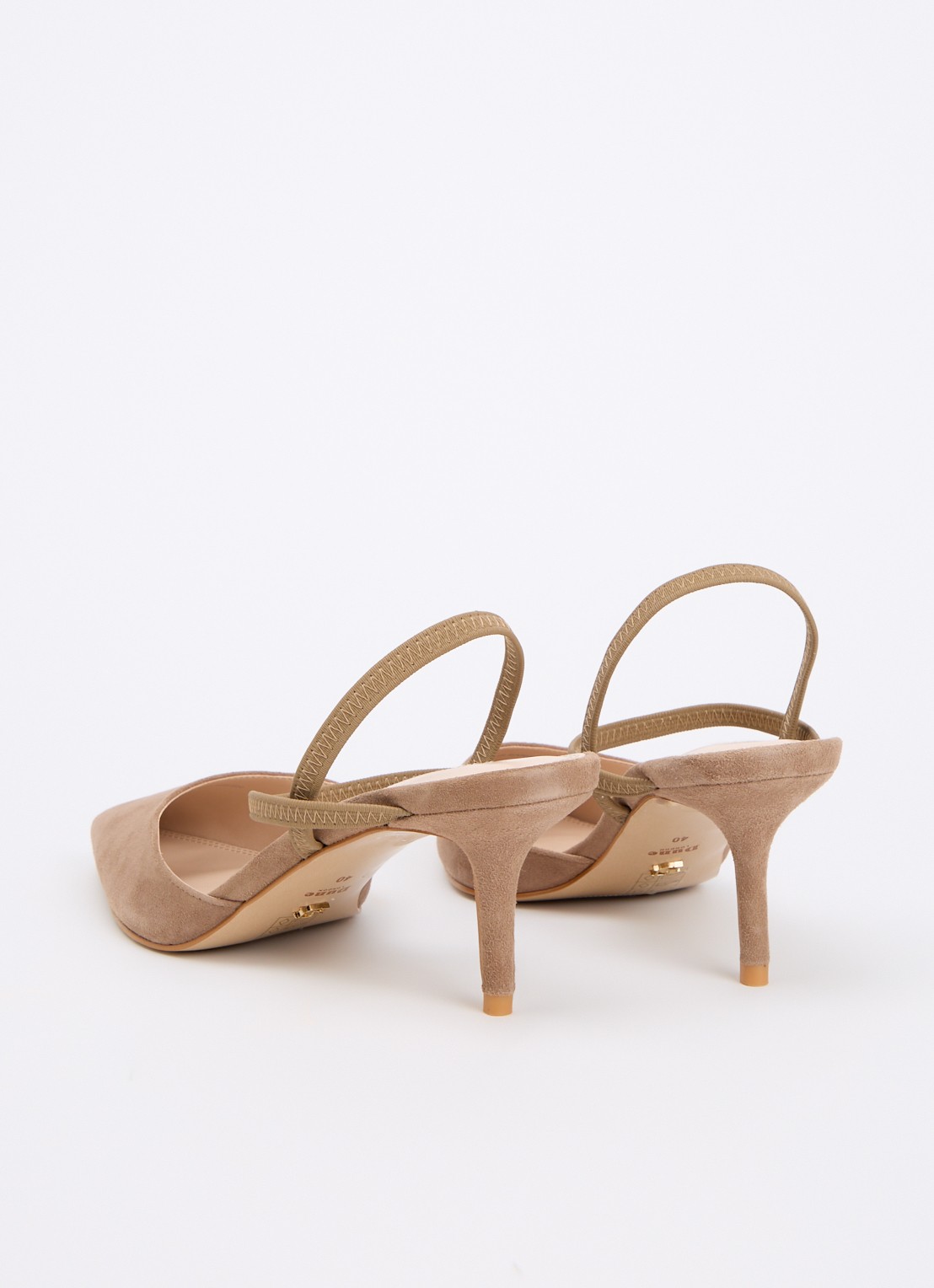 Dune London Classical slingback van leer - achterkant 4 donkerbeige