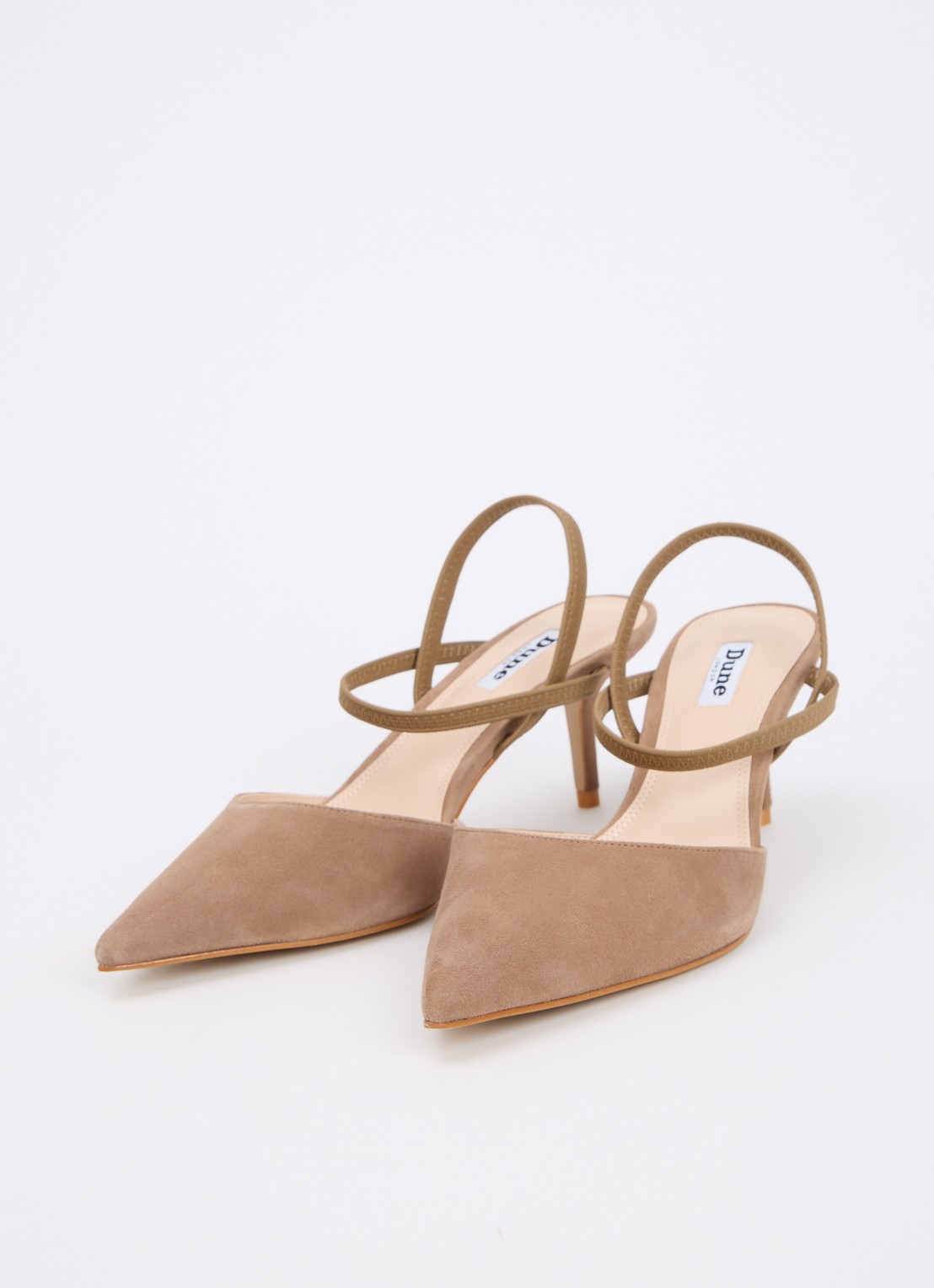 Dune London Classical slingback van leer - detail 8 donkerbeige