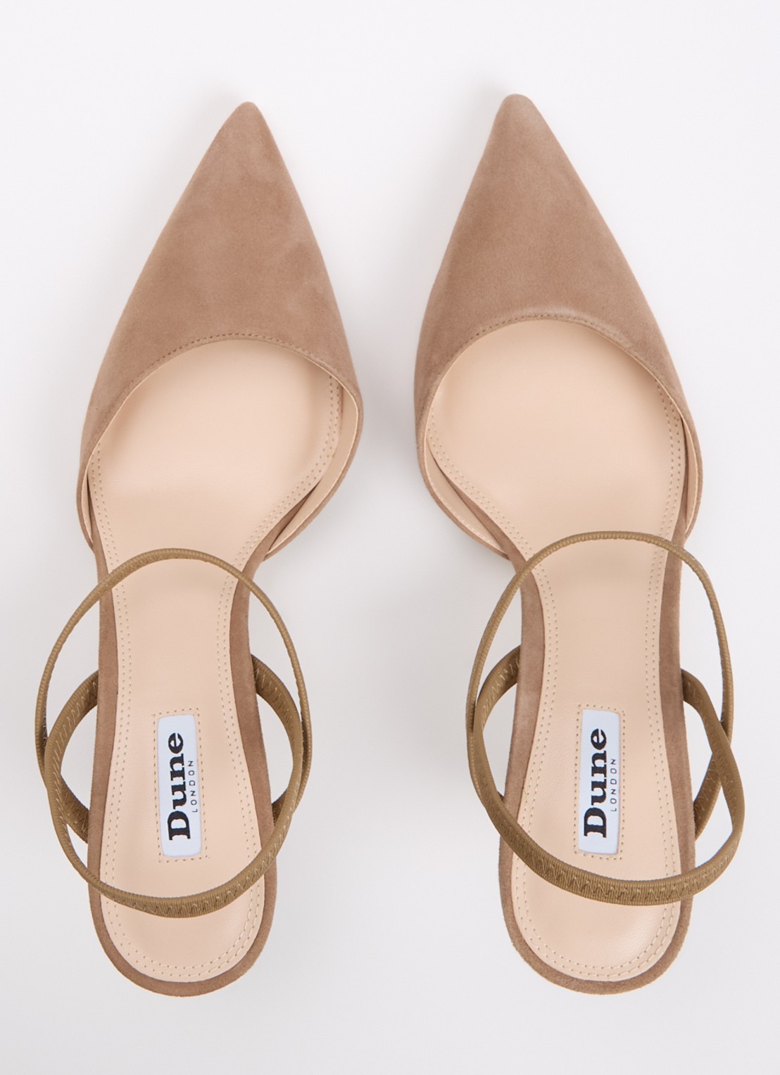 Dune London Classical slingback van leer - detail 9 donkerbeige