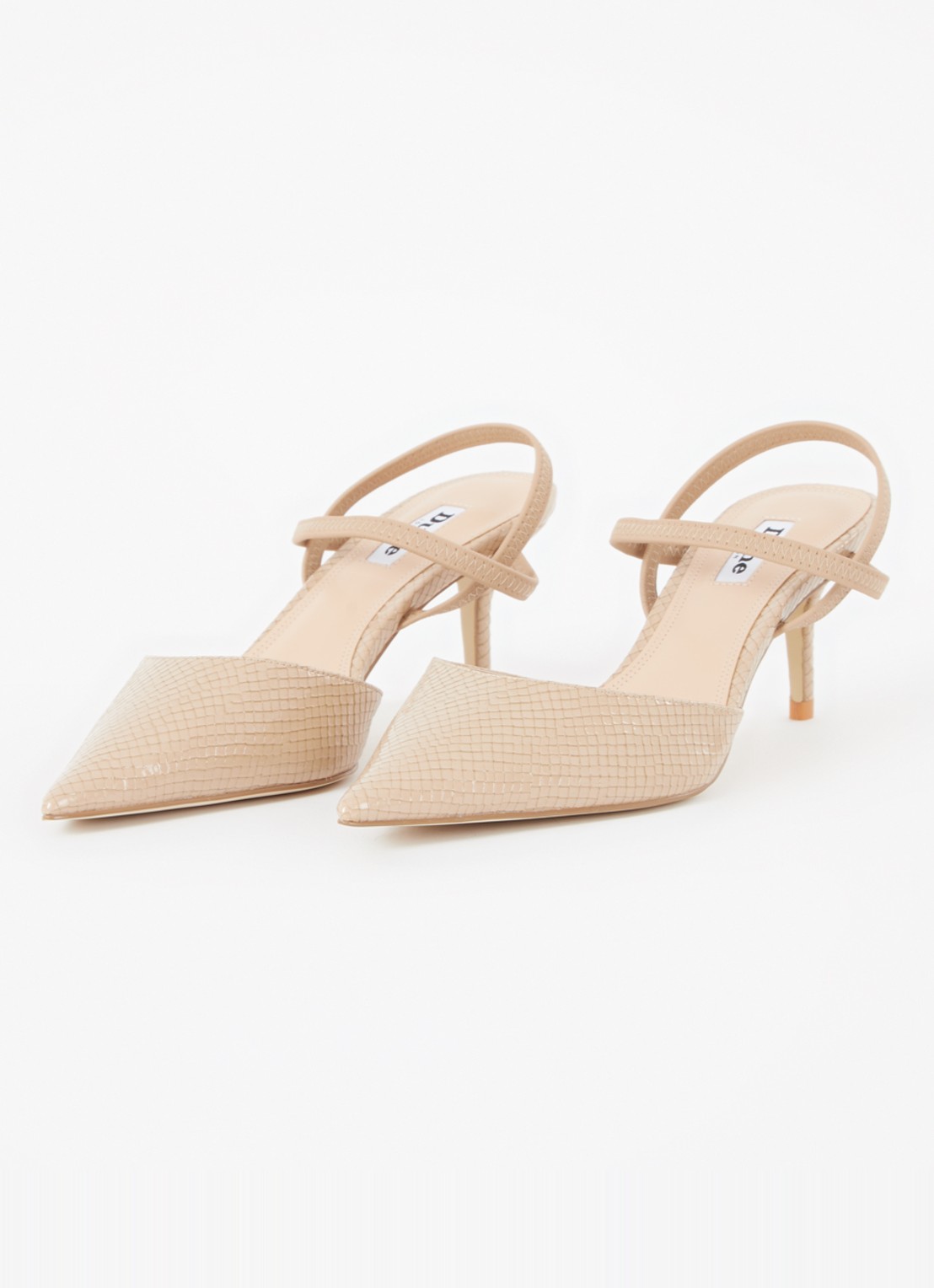 Dune London Classical slingback van leer - detail 3 creme