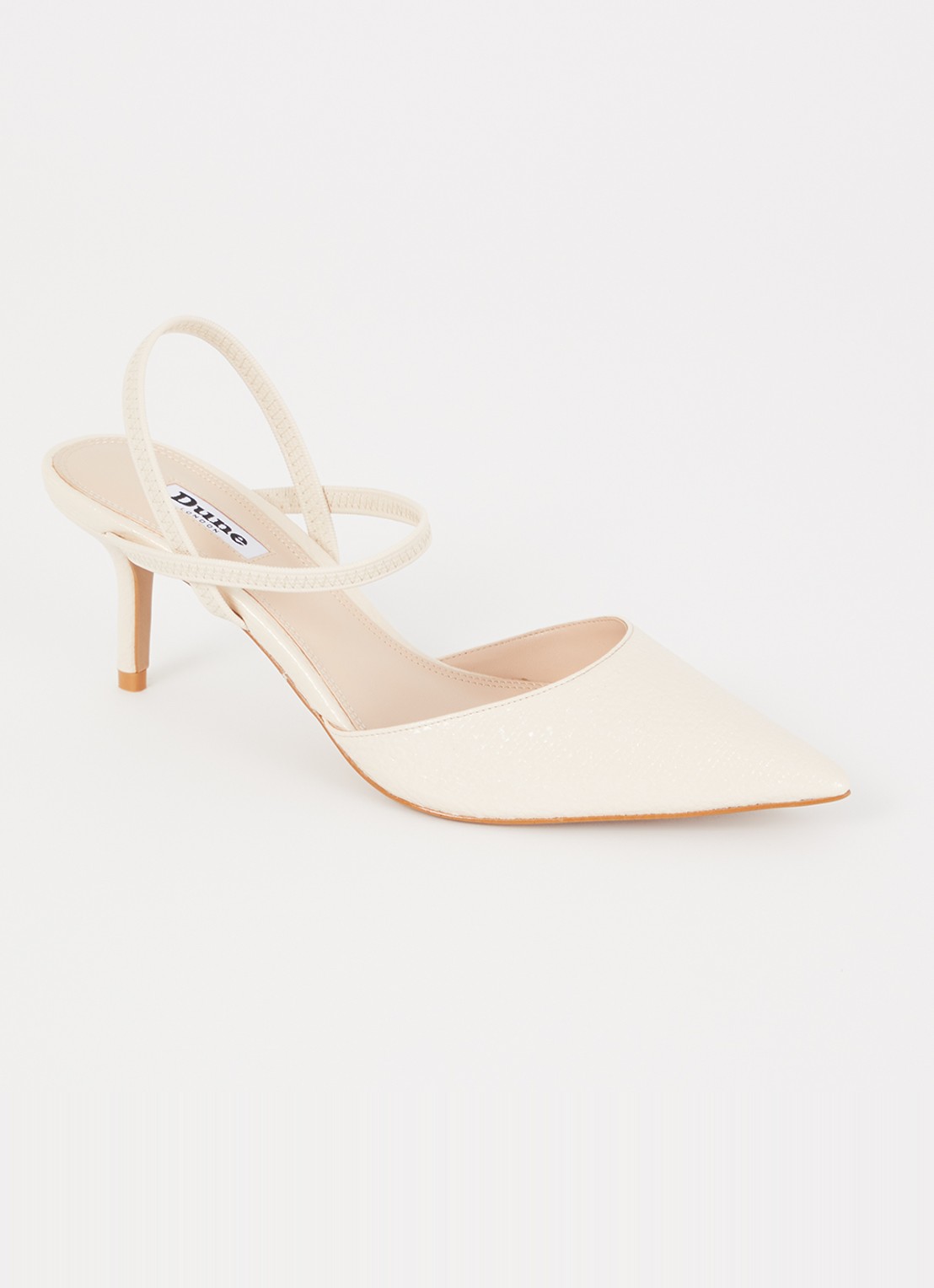 Dune London Classical slingback van leer - voorkant ivoor