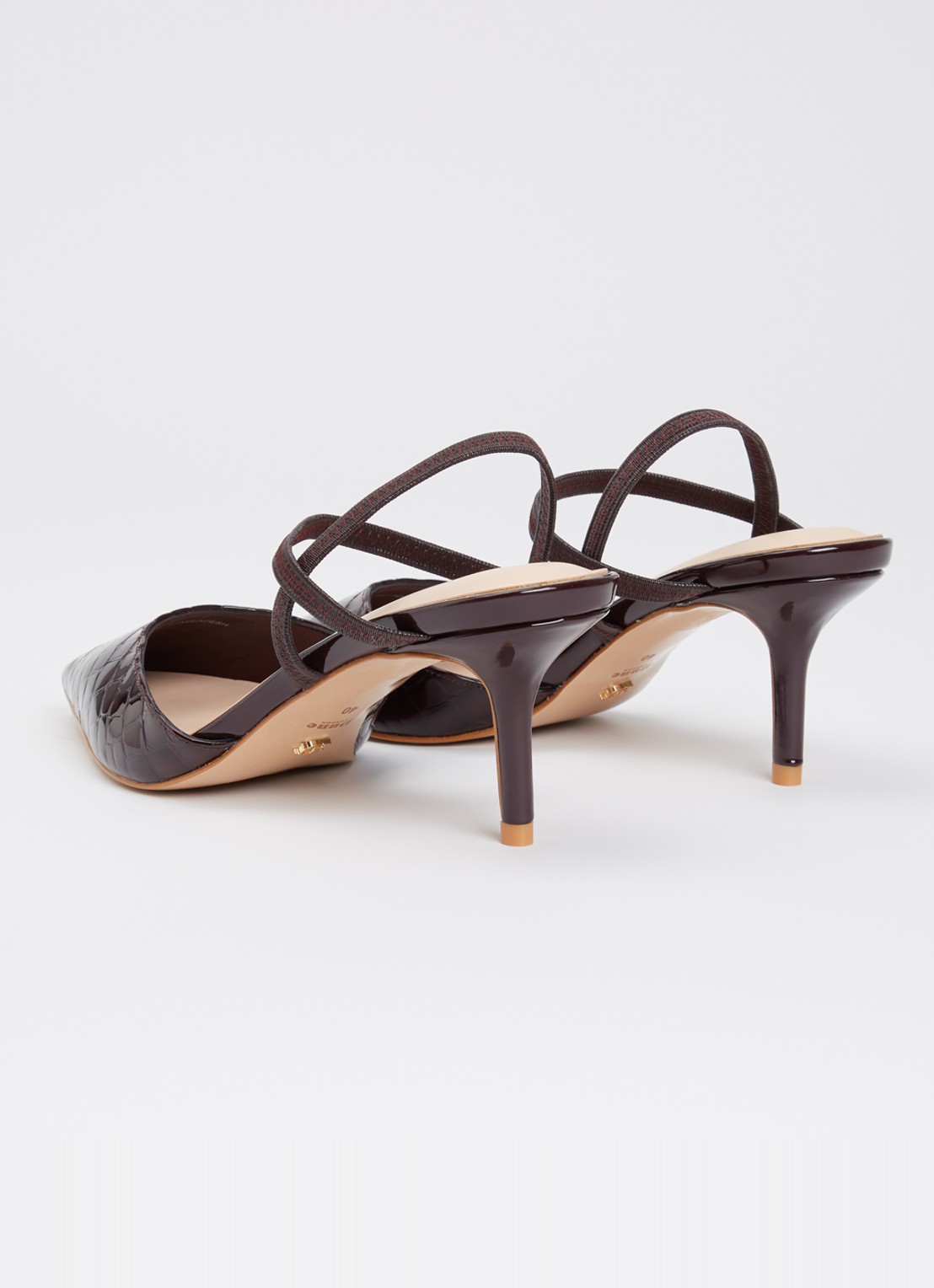 Dune London Classical slingback van leer - achterkant 5 aubergine