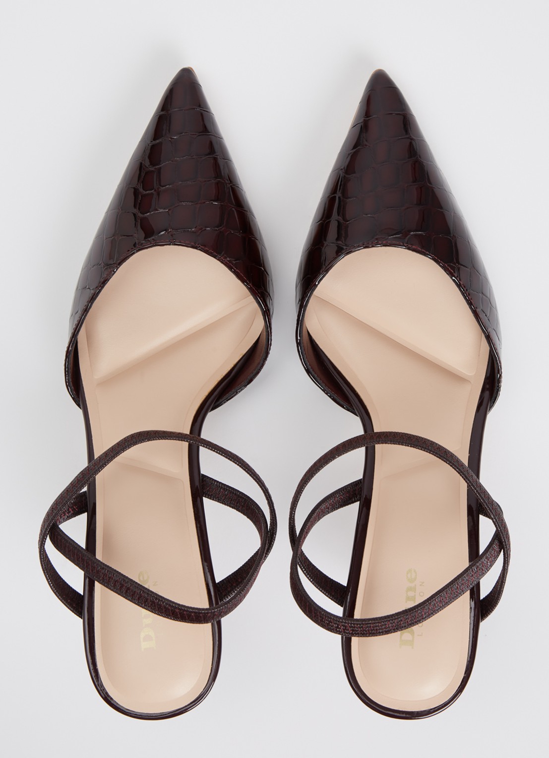 Dune London Classical slingback van leer - detail 3 aubergine