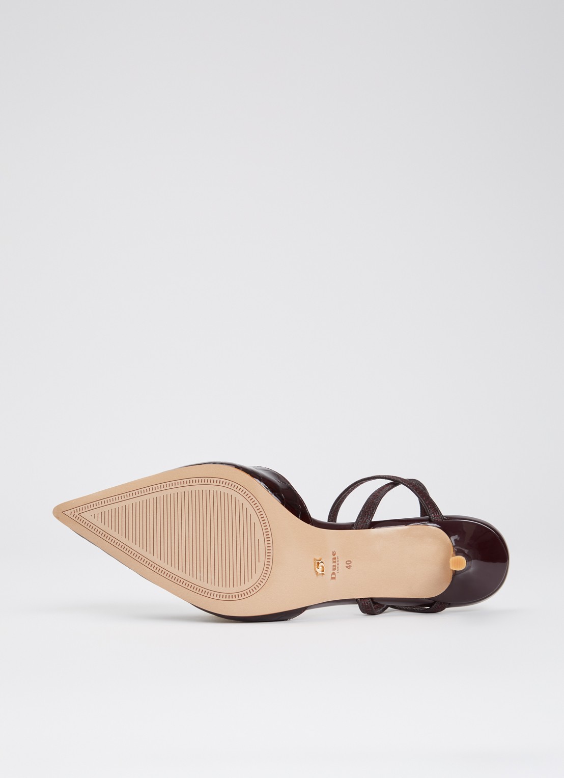 Dune London Classical slingback van leer - detail 4 aubergine