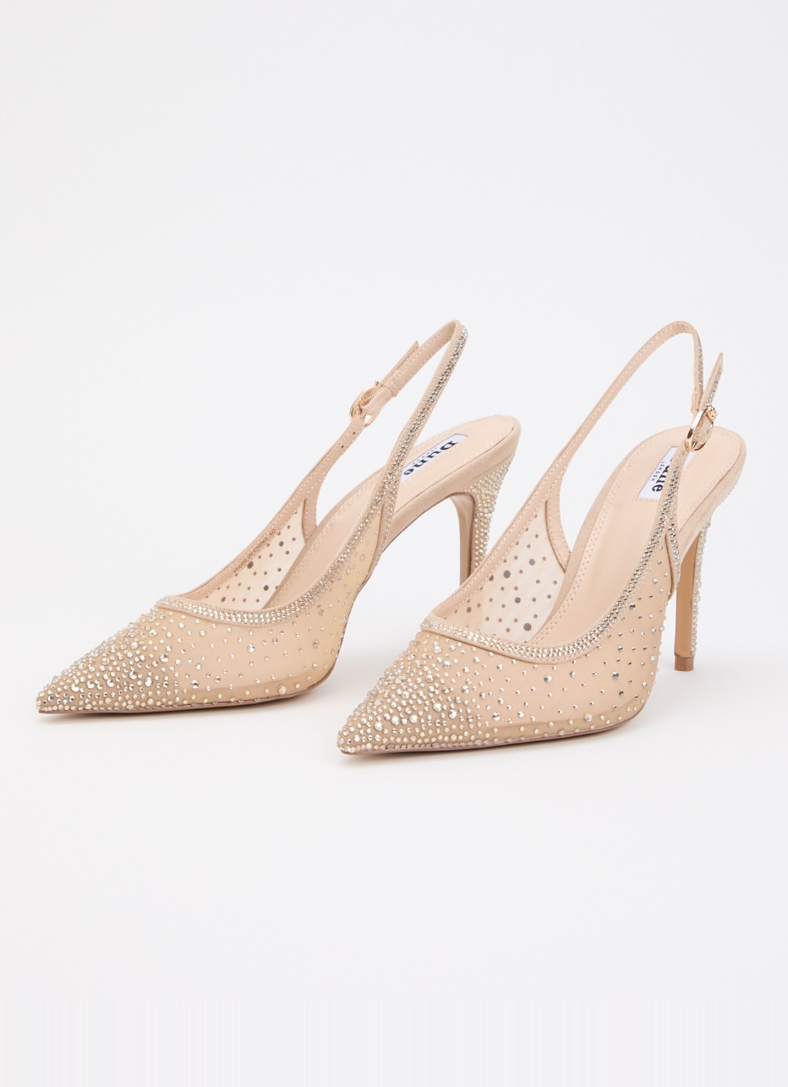 Dune London Compassionate slingback met strass - detail 3 donkerbeige