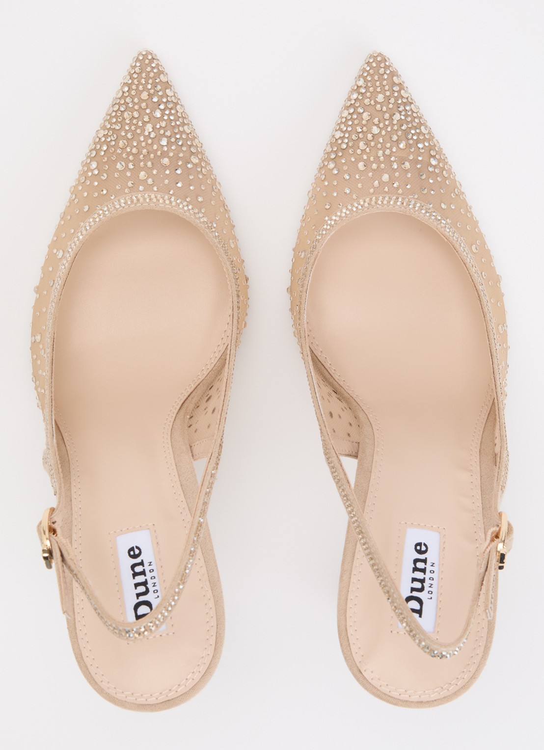 Dune London Compassionate slingback met strass - detail 4 donkerbeige