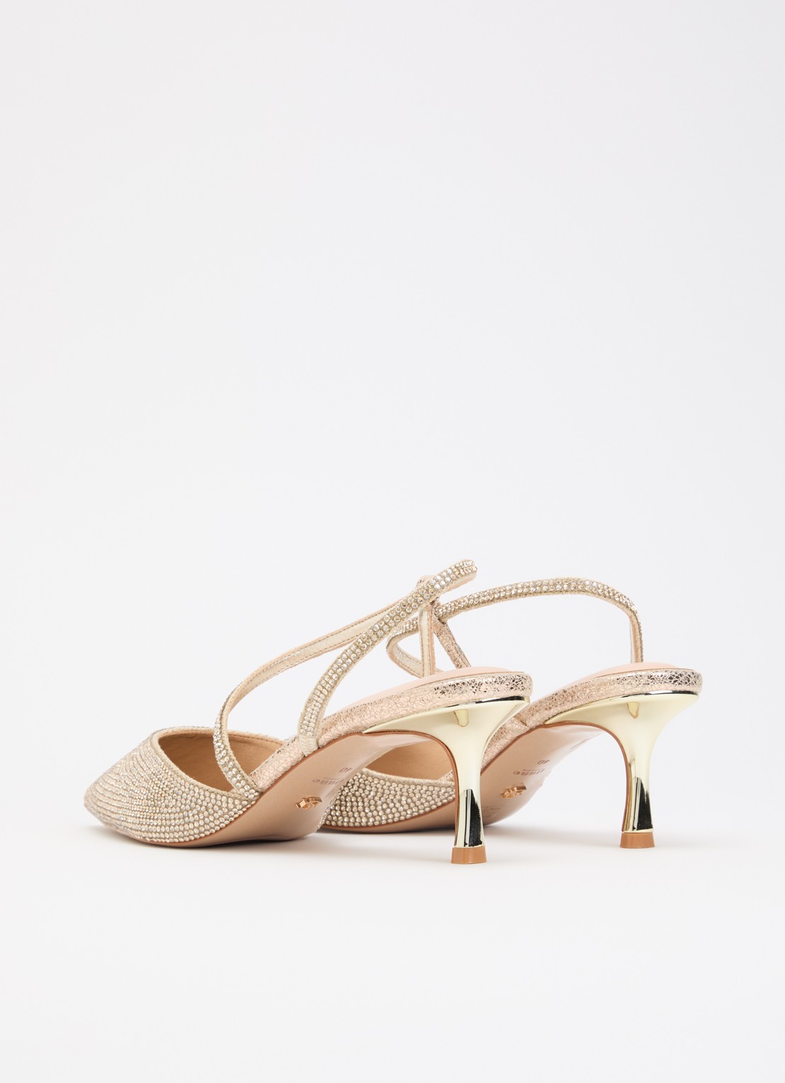 Dune London Competitive slingback met strass - achterkant goud