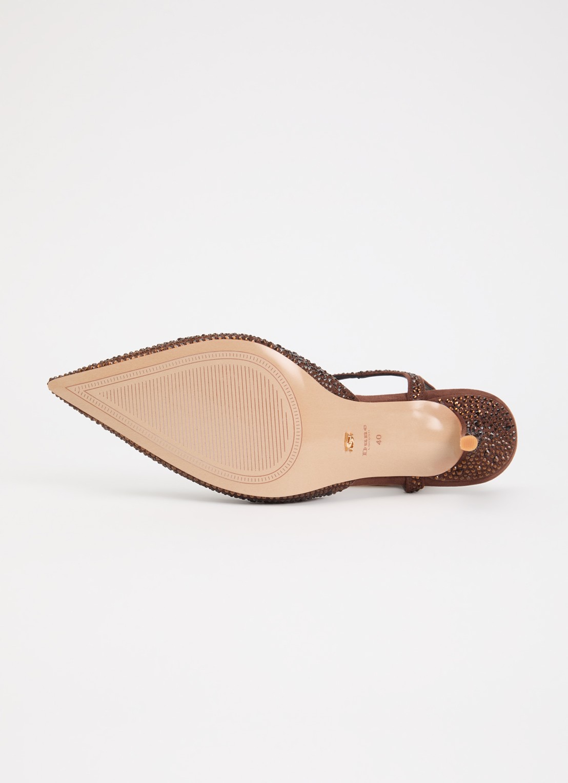 Dune London Compliments slingback met strass - detail 3 bruin