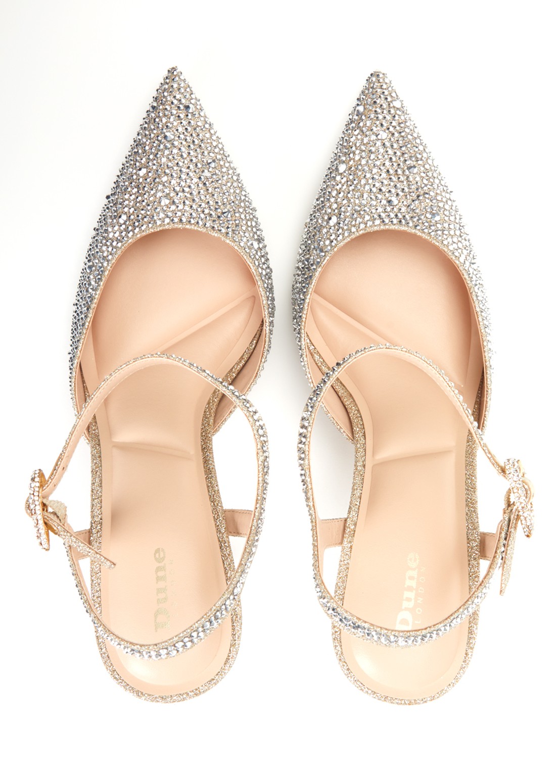 Dune London Compliments slingback met strass - detail 3 zilver