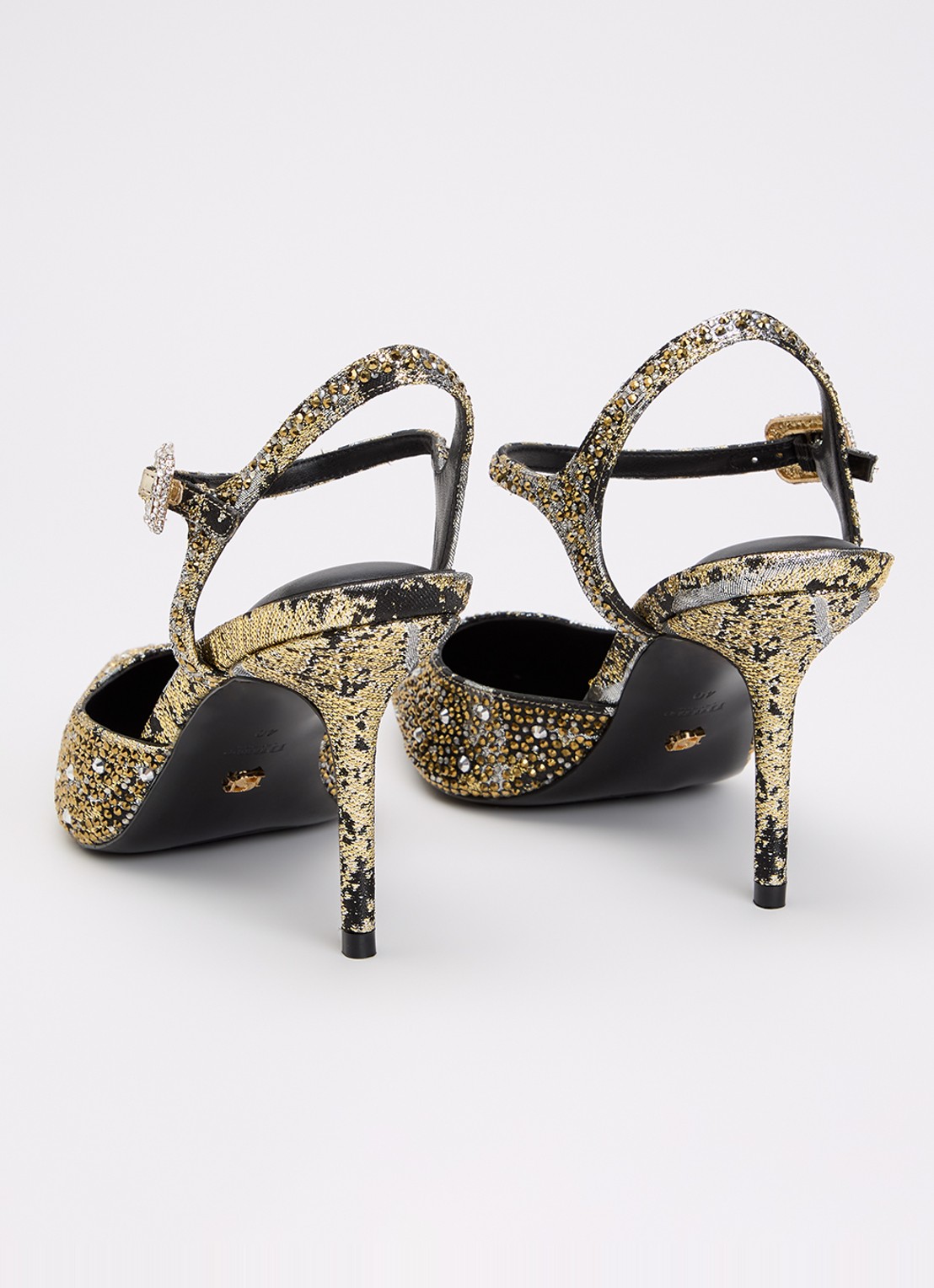 Dune London Confident sandalette met strass - achterkant 5 goud