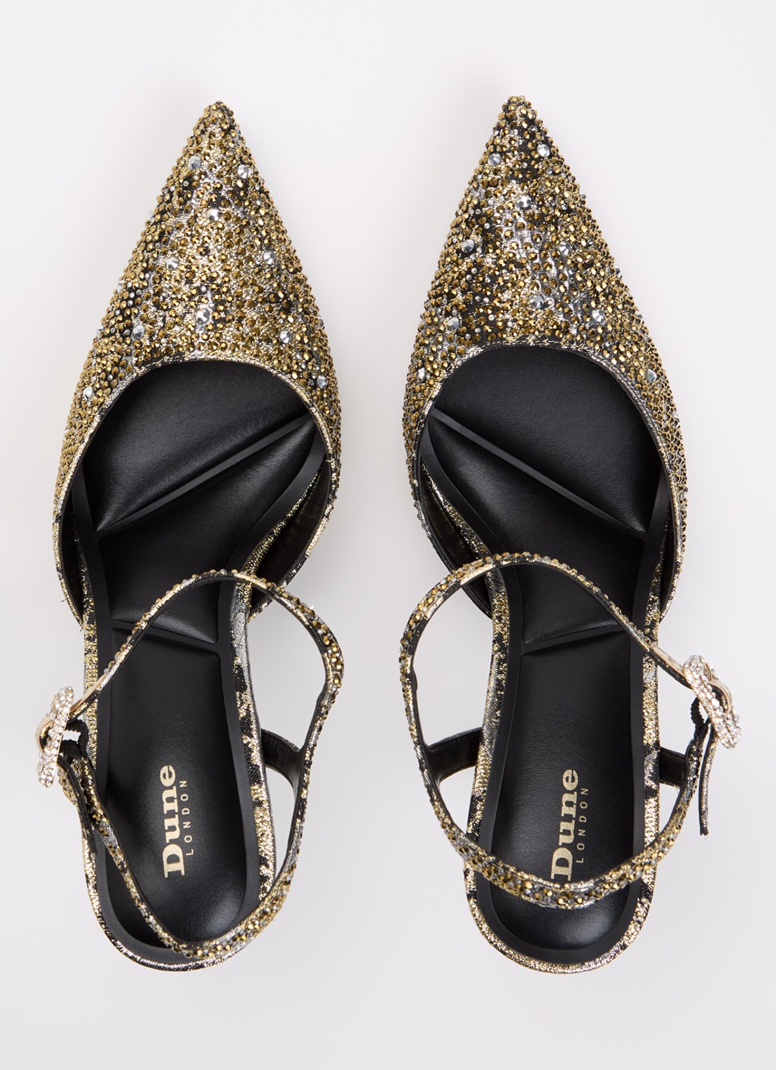 Dune London Confident sandalette met strass - detail 3 goud