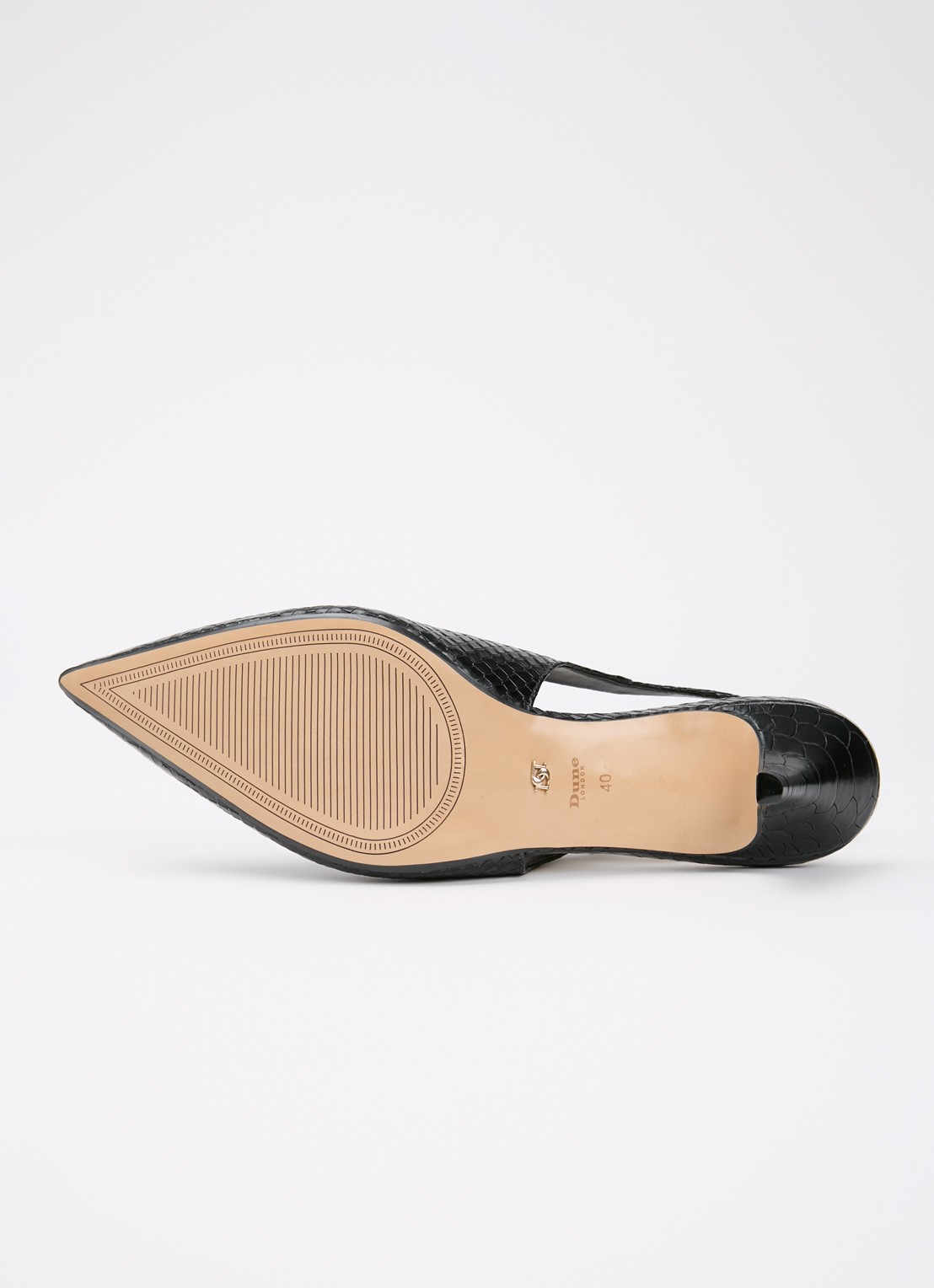 Dune London Connect slingback van leer met structuur - detail 4 zwart