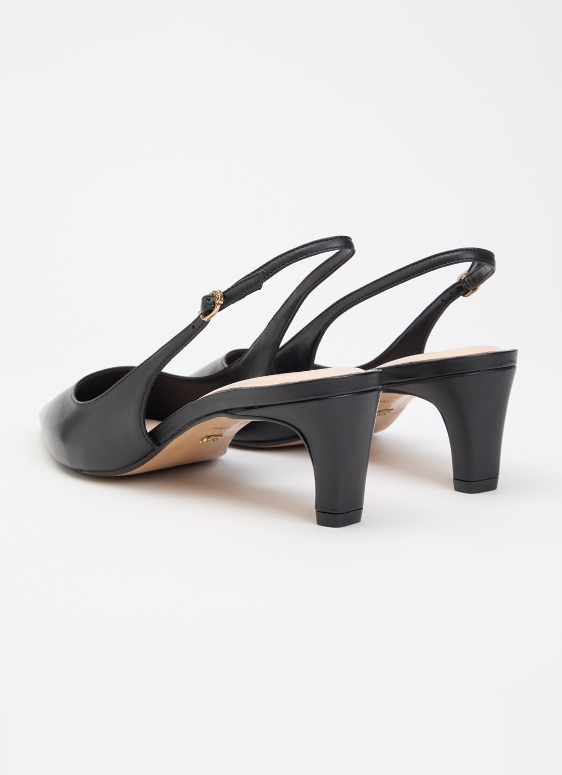 Dune London Connection slingback van leer - achterkant zwart