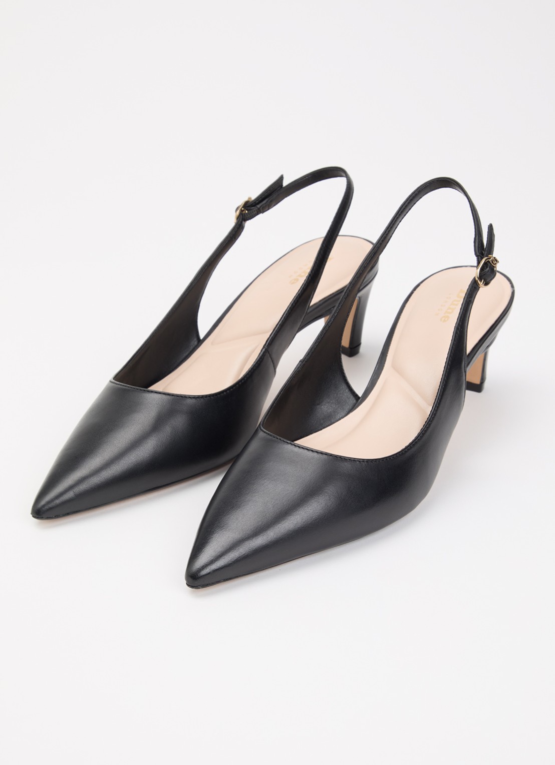 Dune London Connection slingback van leer - detail 2 zwart
