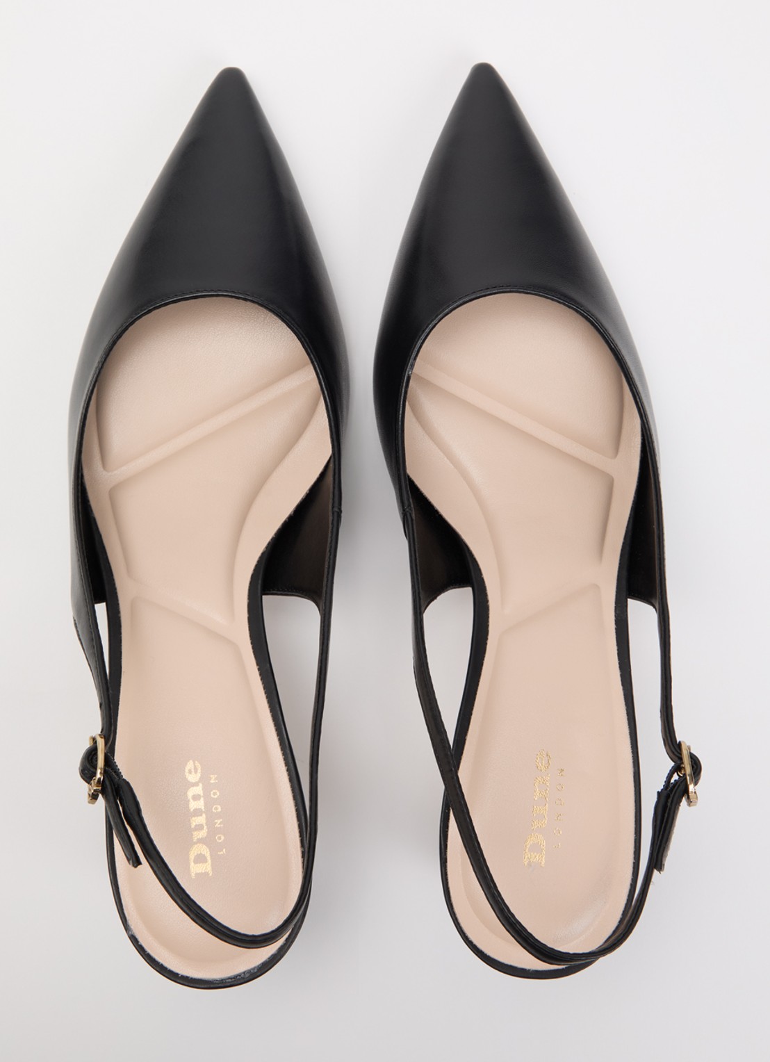 Dune London Connection slingback van leer - detail 3 zwart