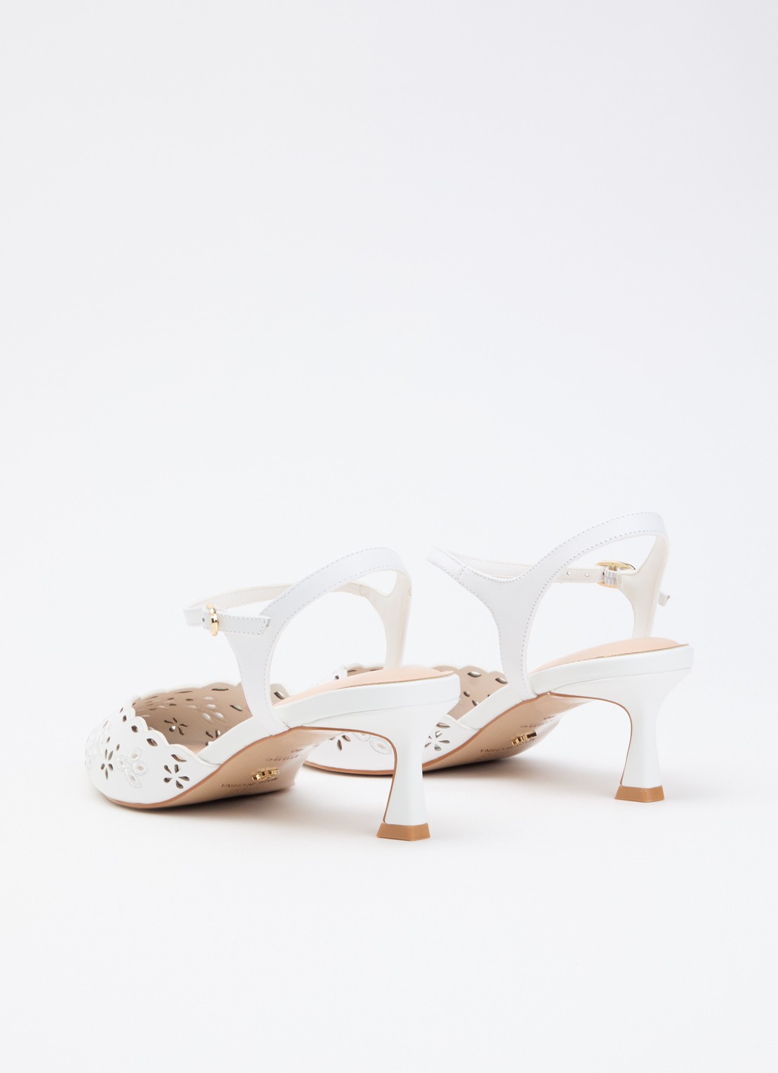 Dune London Convincing sandalette van leer - achterkant 4 wit