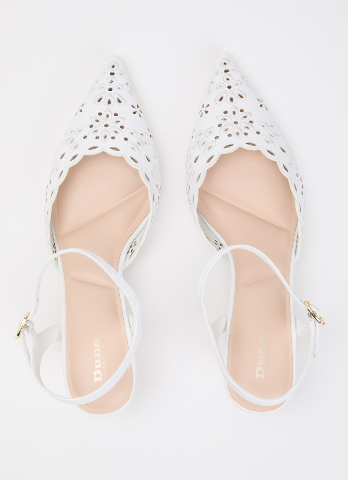 Dune London Convincing sandalette van leer - detail 2 wit