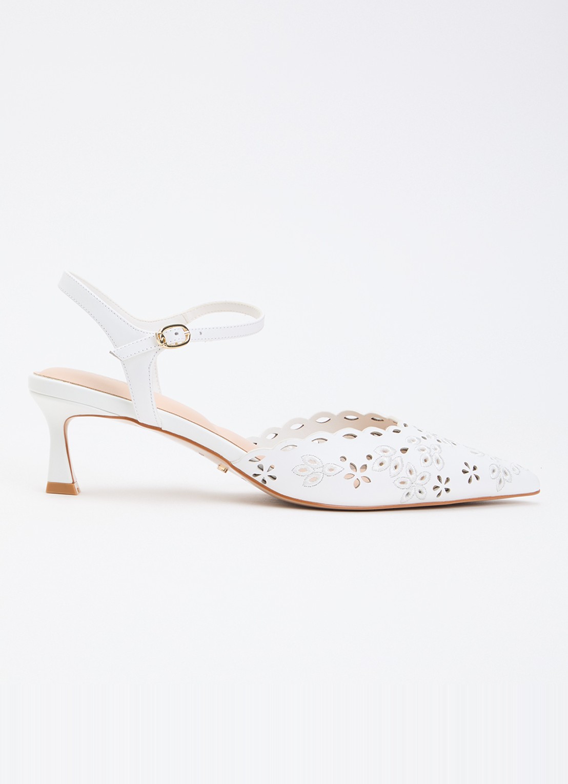 Dune London Convincing sandalette van leer - voorkant 5 wit