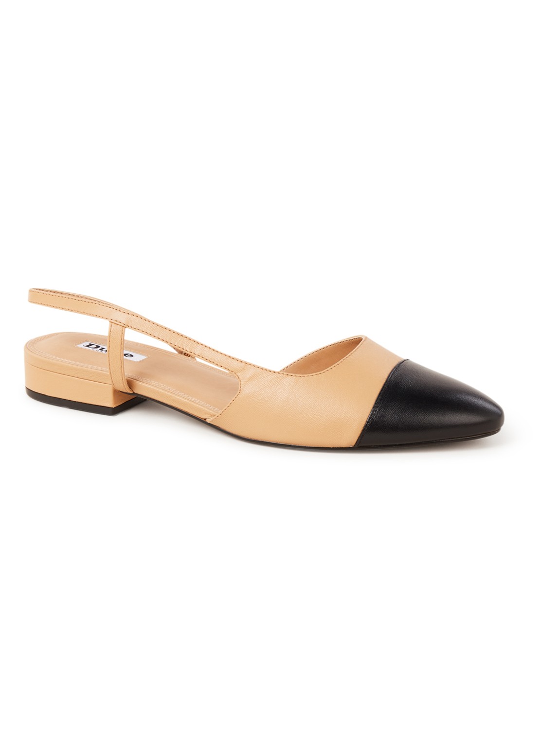 Dune London Corallina slingback van leer - voorkant 4 beige