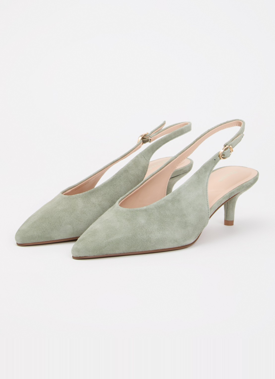 Dune London Crediblity slingback van leer - detail 3 groen