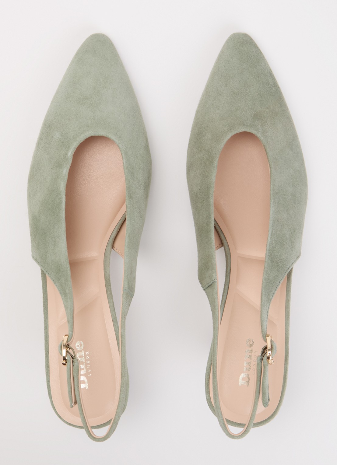 Dune London Crediblity slingback van leer - detail 4 groen