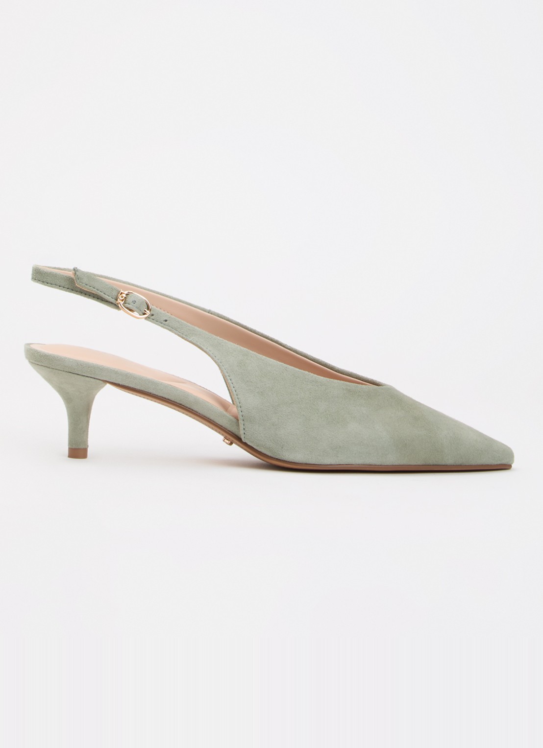 Dune London Crediblity slingback van leer - voorkant groen