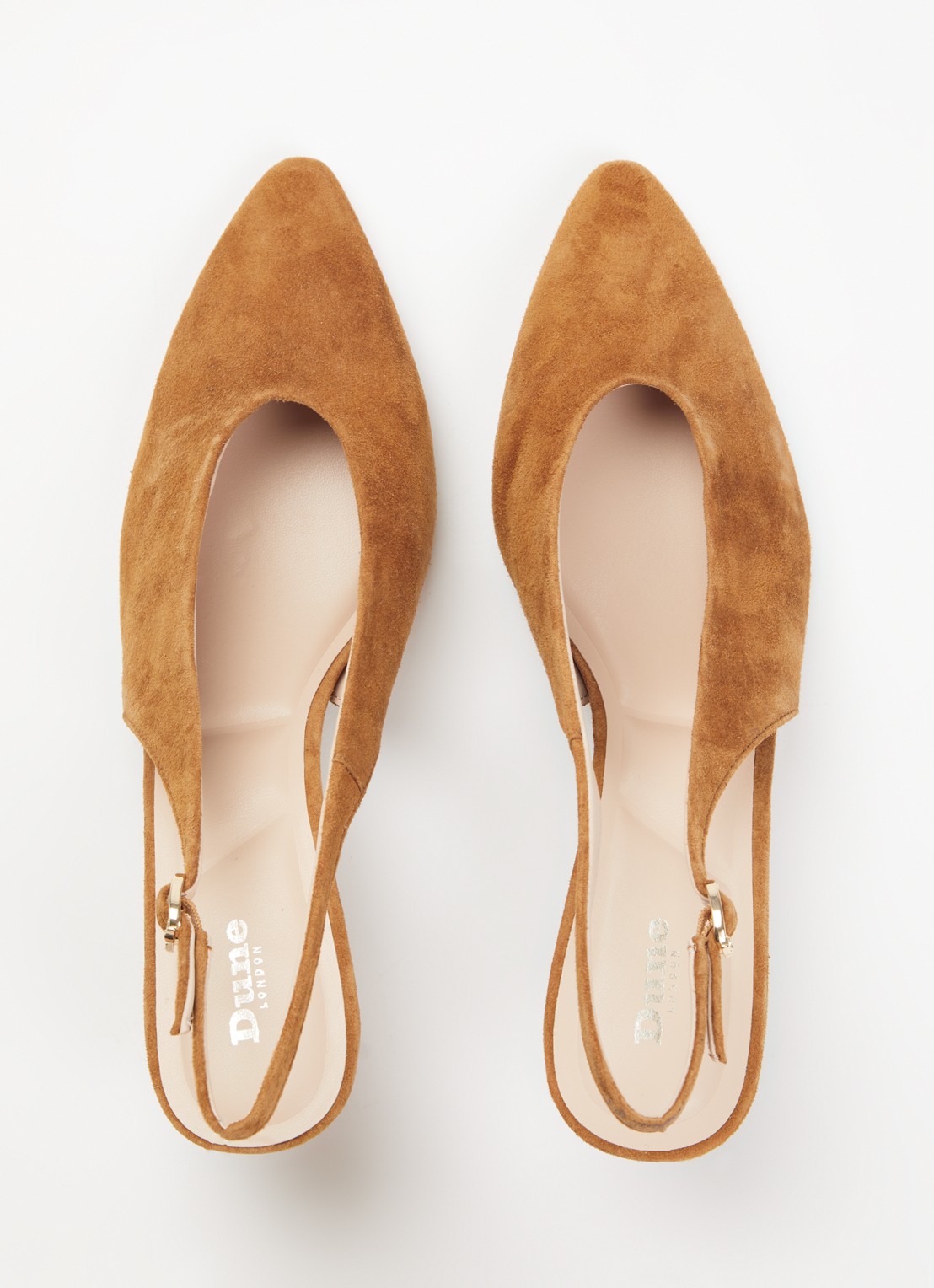 Dune London Crediblity slingback van leer - detail 4 camel