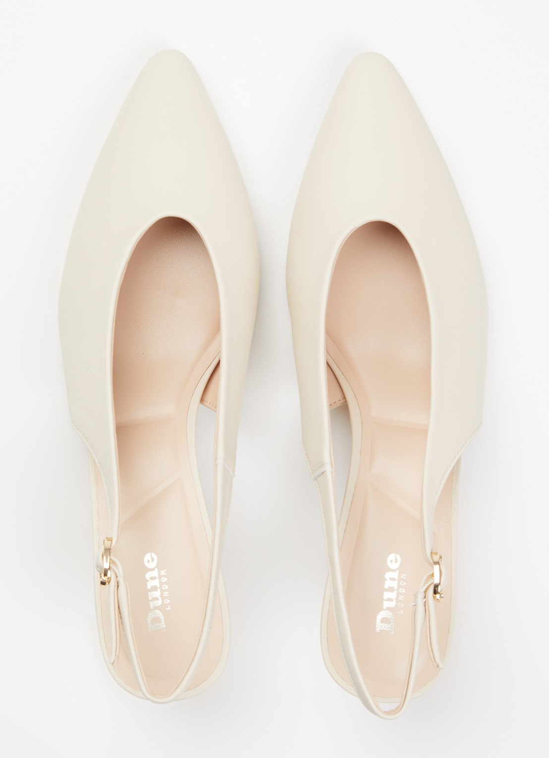 Dune London Crediblity slingback van leer - detail 3 creme