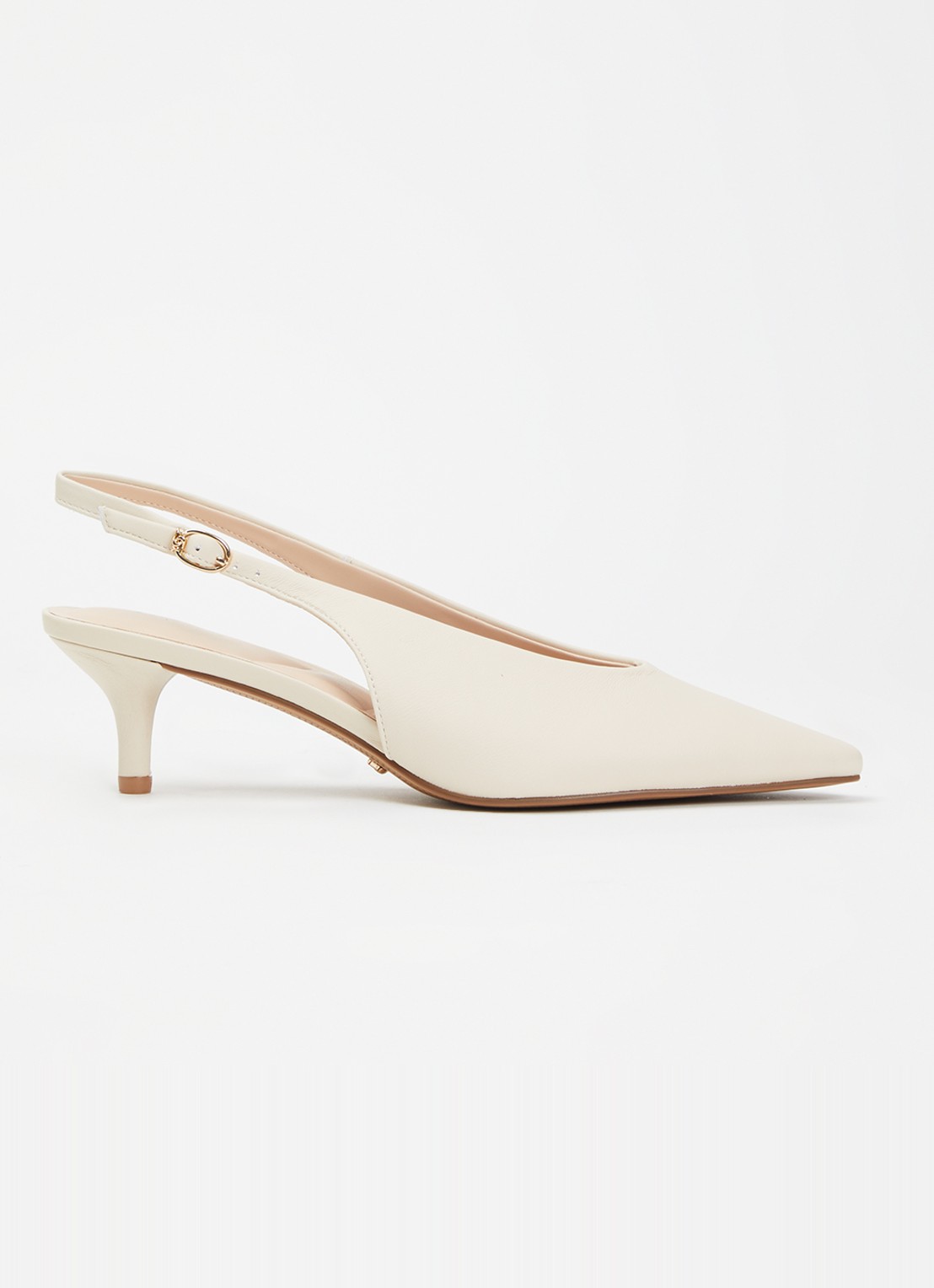 Dune London Crediblity slingback van leer - voorkant 5 creme