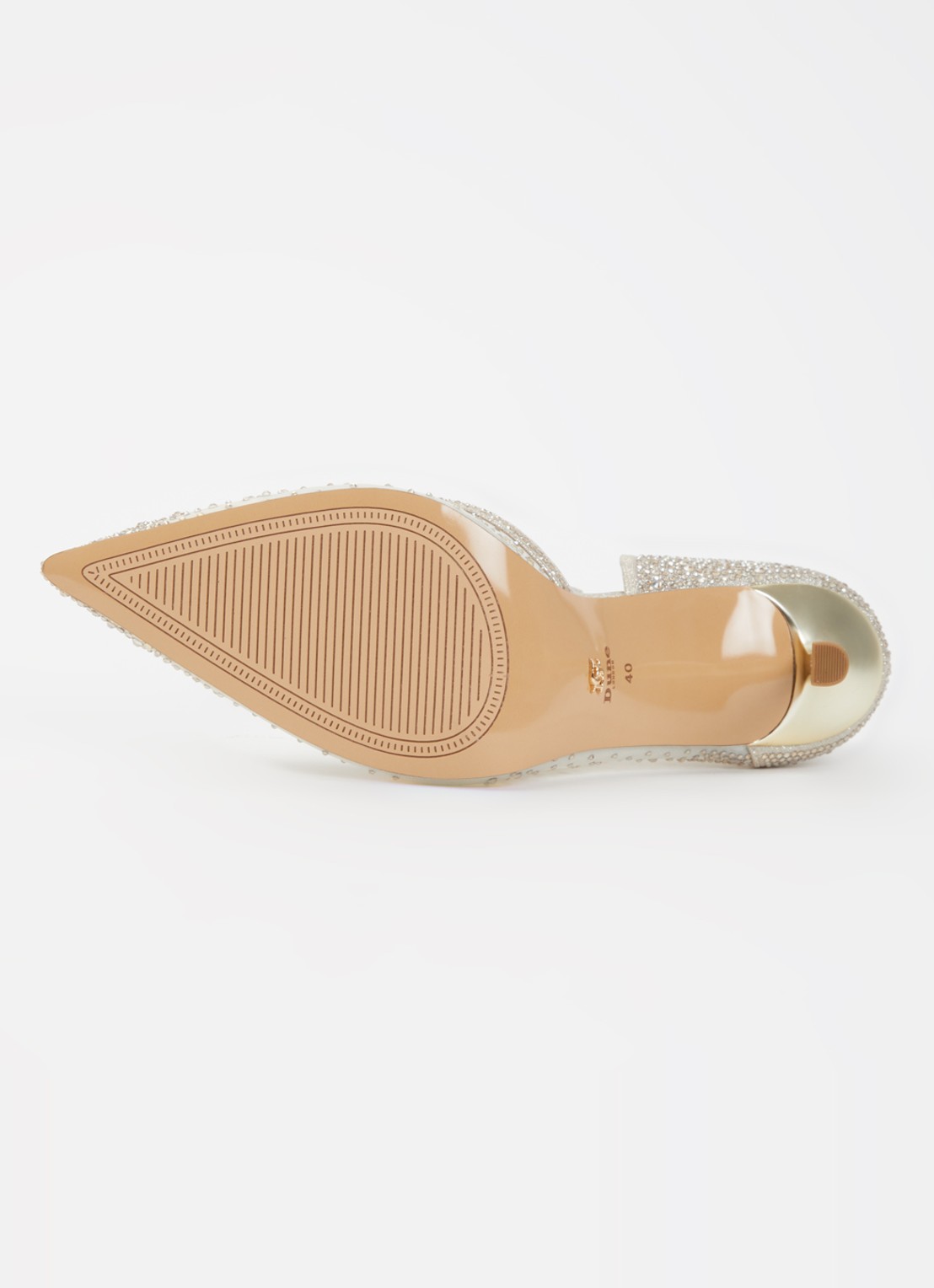 Dune London Cristelle pump van mesh met strass - detail 4 goud